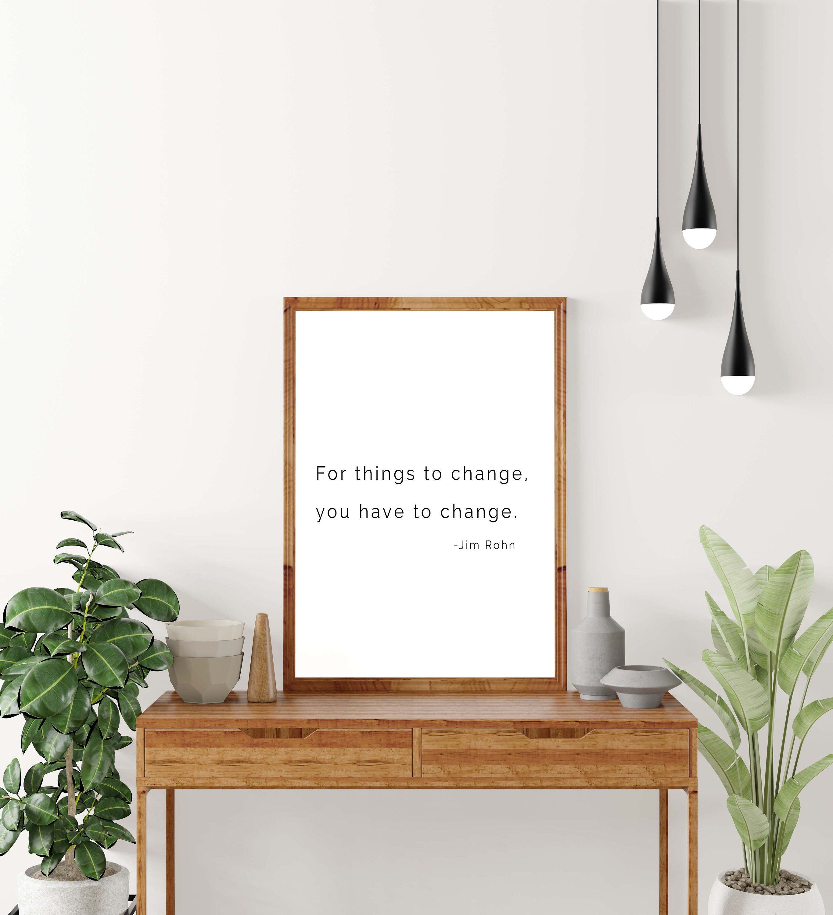 Jim Rohn Success Quote Print, Black & White Motivation Print