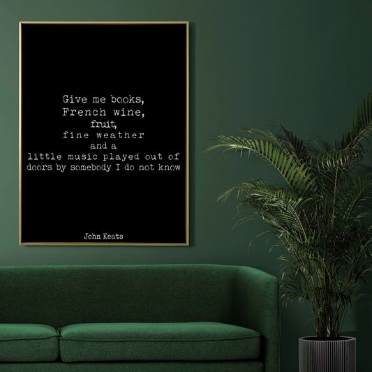 John Keats Quote Art Print – Minimalist Black & White Literary Wall Decor