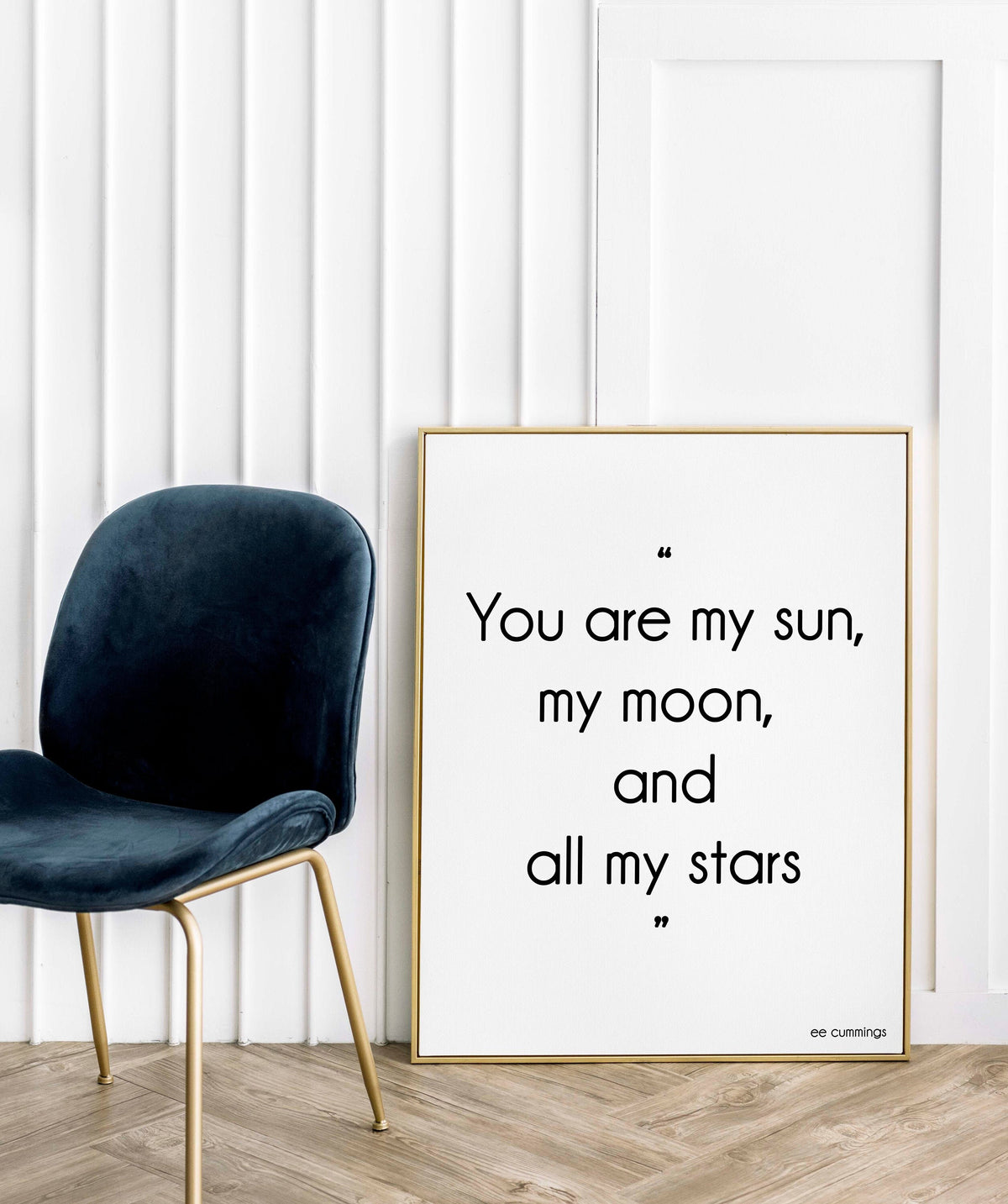 you are my sun my moon e.e. cummings Love Quote Print, Unframed Love Poetry Art Black & White Art