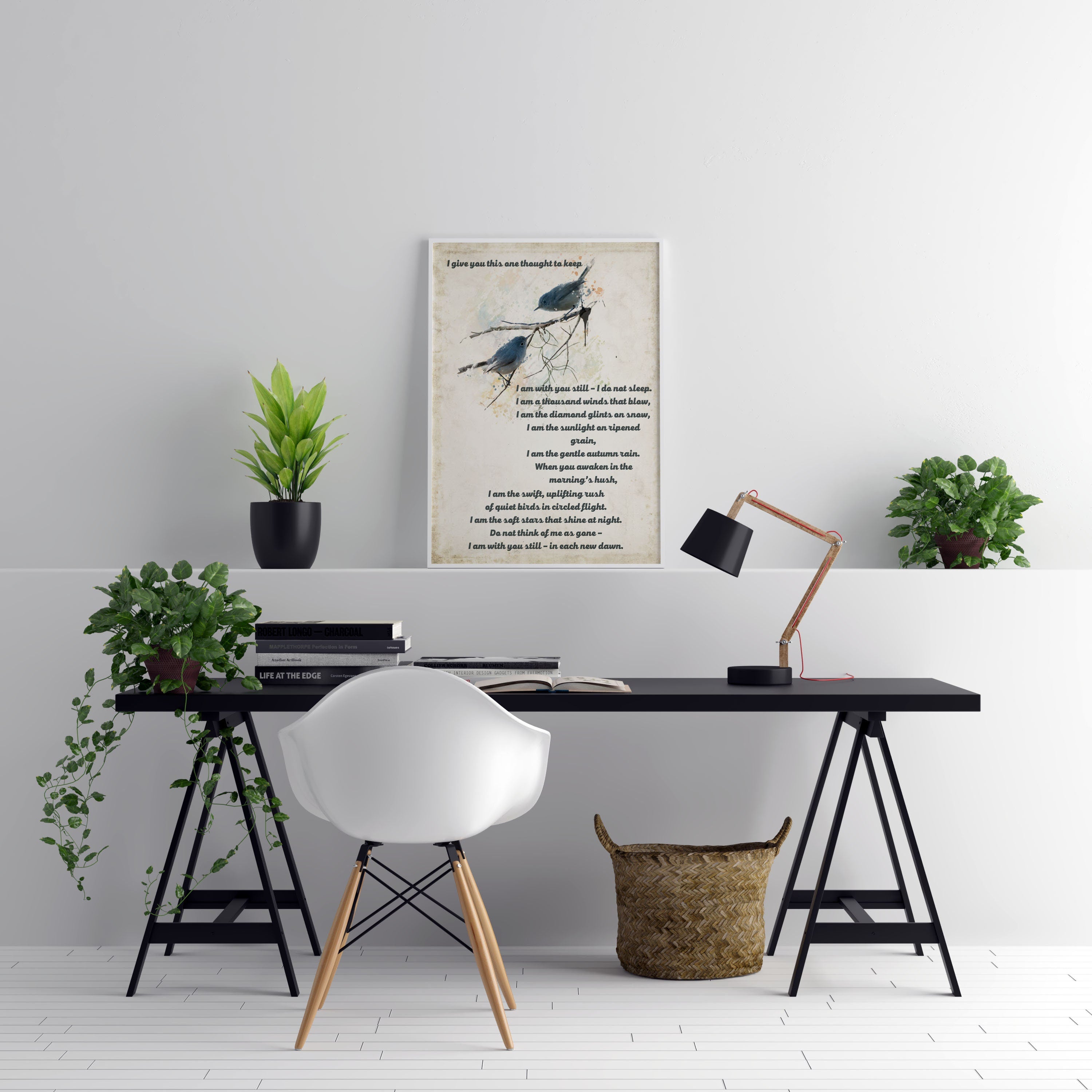 I Give You This One Thought To Keep Native American Prayer Quote Print With Watercolor Birds, Inspirational Gift Wall Art Print