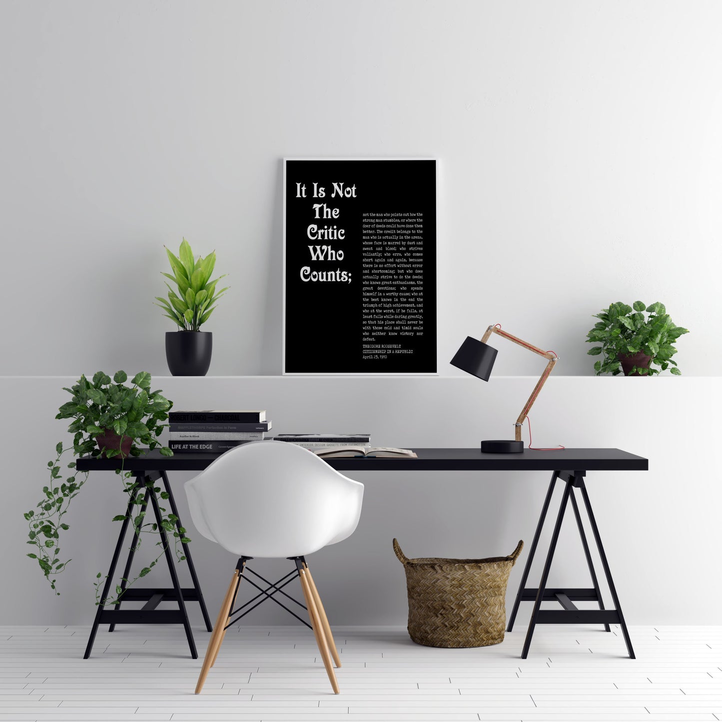 Theodore Roosevelt Quote Print – Man in the Arena Wall Art, Literary Poster