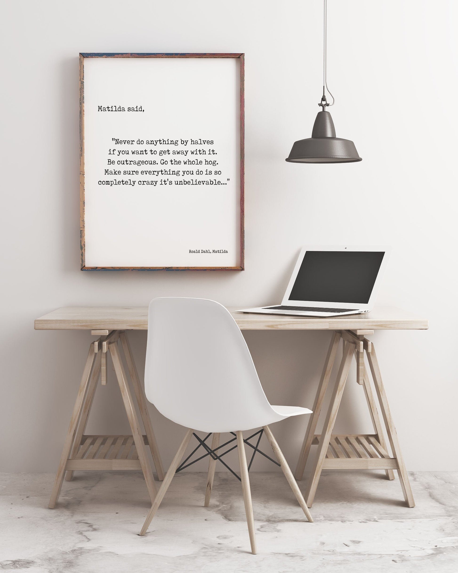 Roald Dahl Matilda Quote Art Print – Minimalist Black & White Bookish Decor