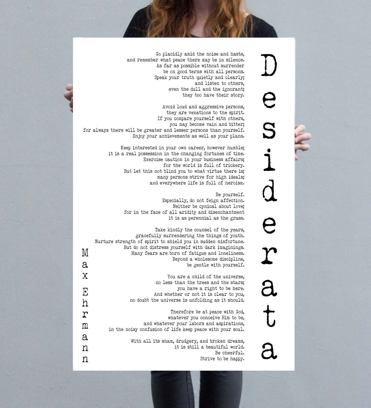 Desiderata Wall Art Gallery Wrapped Canvas Poem Print