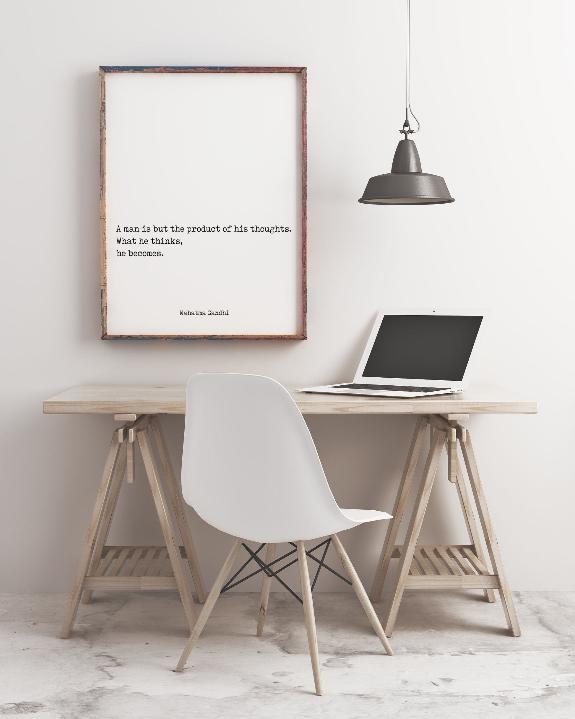Mahatma Gandhi Quote Print, Thoughts Become Destiny Wall Art