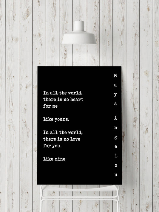 Maya Angelou Love Quote Print, Romantic Literary Wall Art
