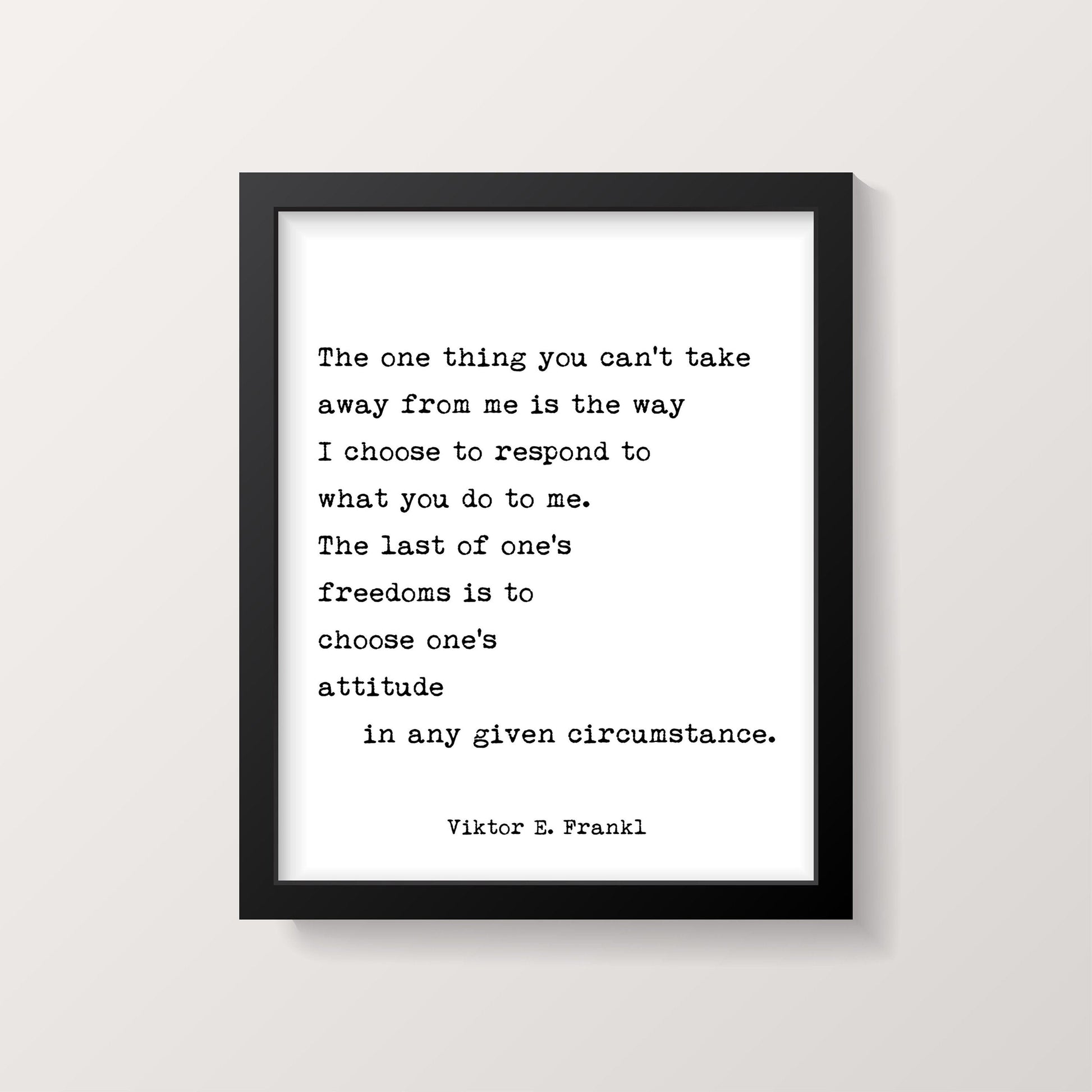 Viktor Frankl Quote Print – Choose Your Attitude Poster, Typewriter Wall Art