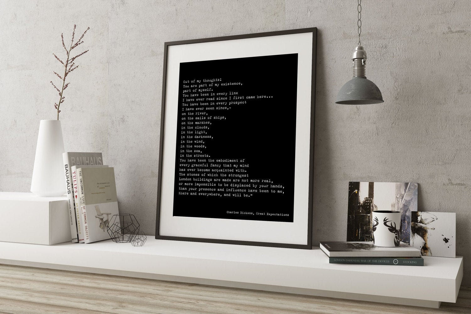 Charles Dickens Great Expectations Quote Print Black & White Art, Great Expectations Unframed and Framed Art Literary Gift