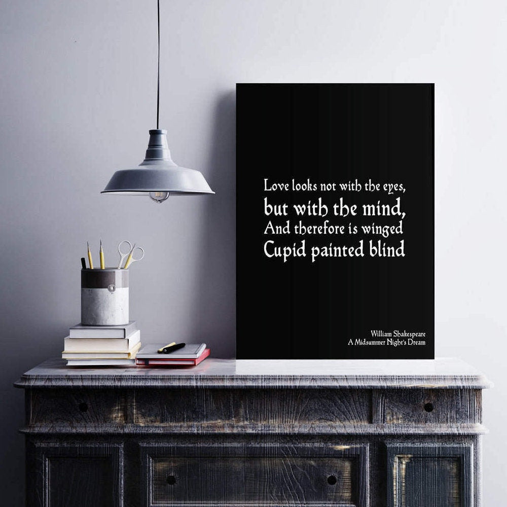 Shakespeare Love Quote Print – A Midsummer Night’s Dream, Literary Wall Art