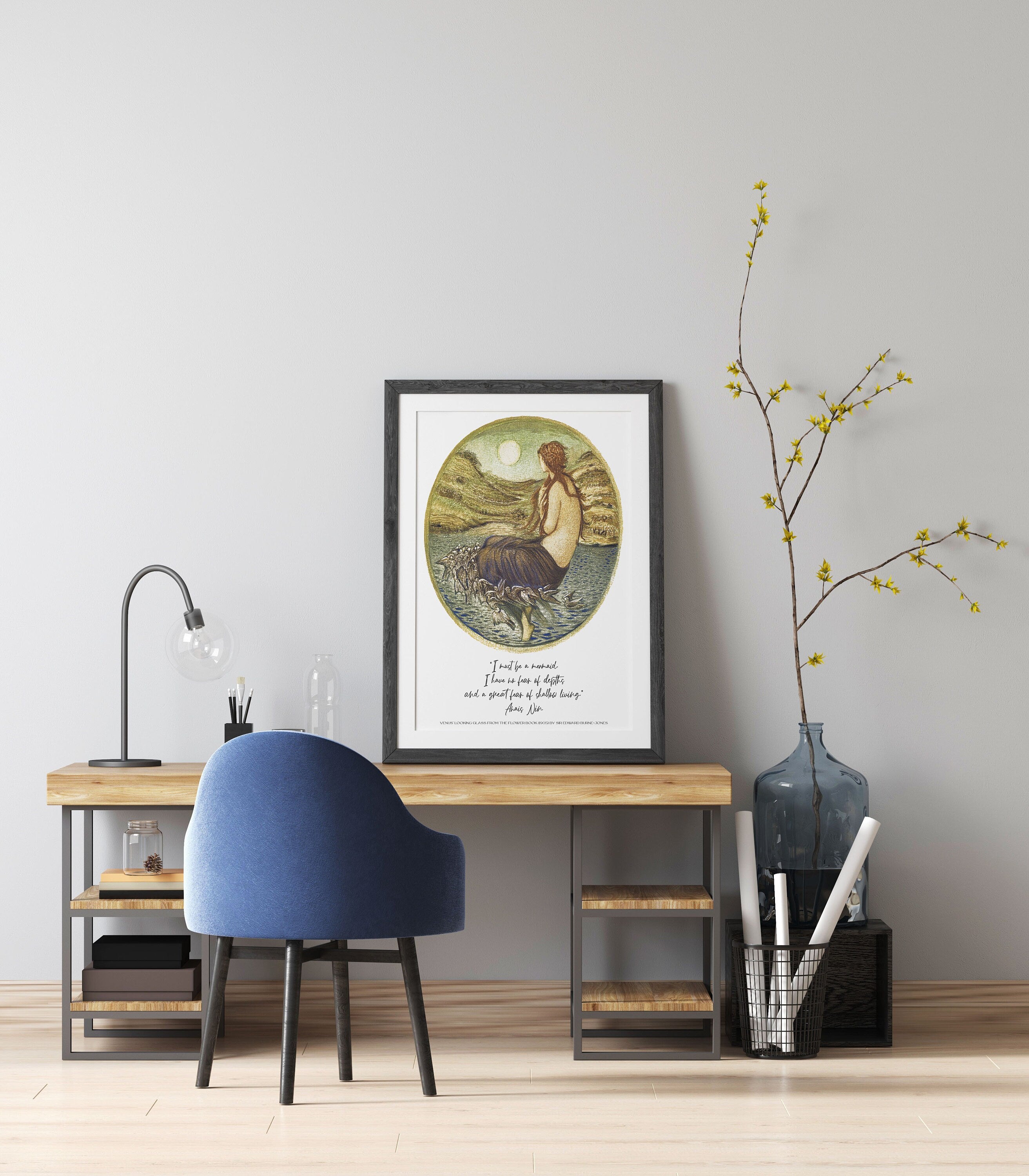 Anais Nin Mermaid Quote, Edward Burne–Jones Unframed Fine Art Print - I Must Be A Mermaid