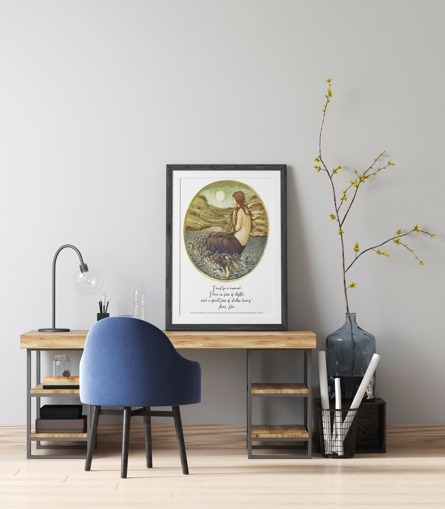 Anais Nin Mermaid Quote, Edward Burne–Jones Fine Art Print - I Must Be A Mermaid