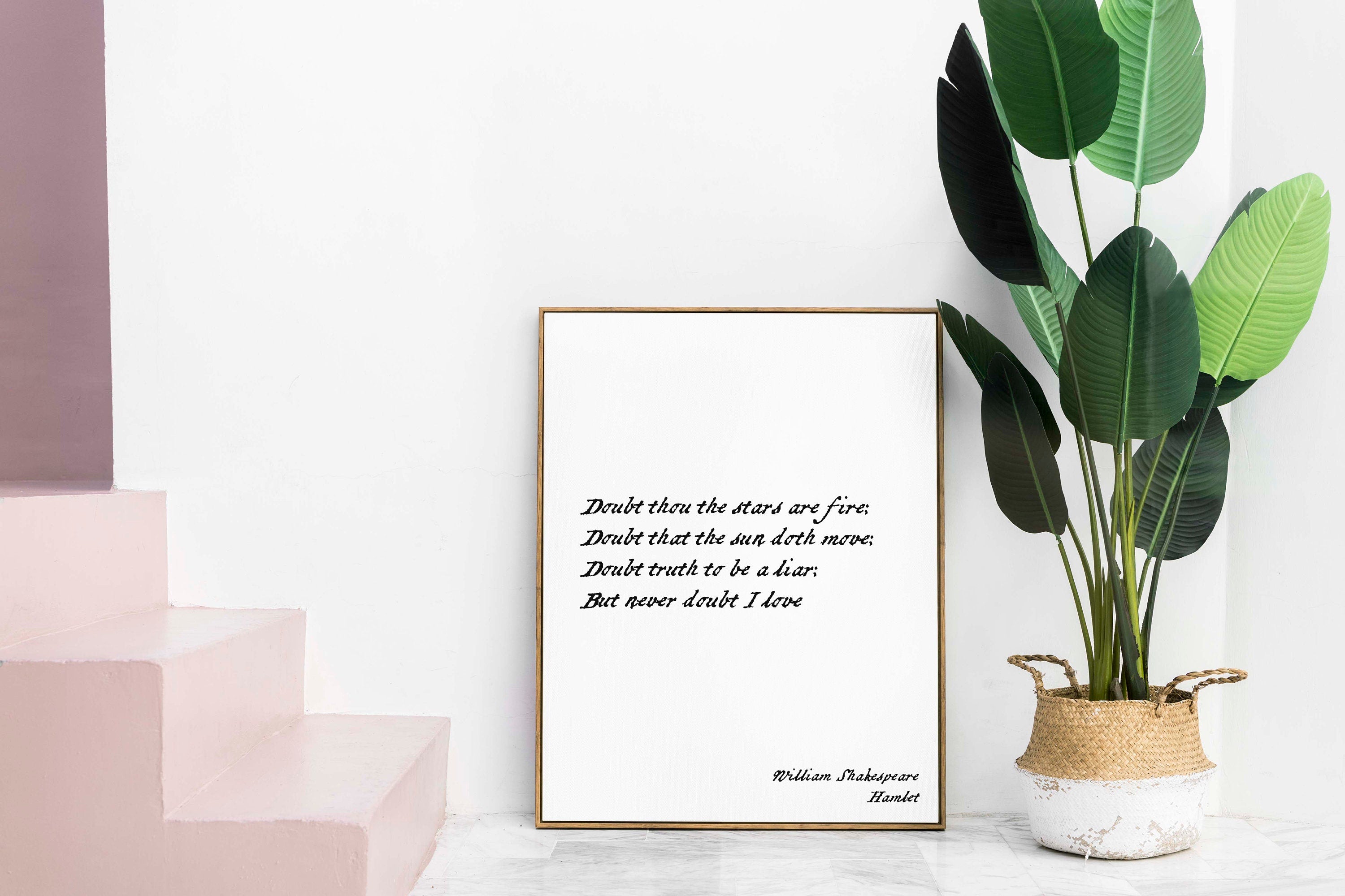 Never Doubt I Love William Shakespeare Quote from Hamlet, Wall Art Prints in Black & White