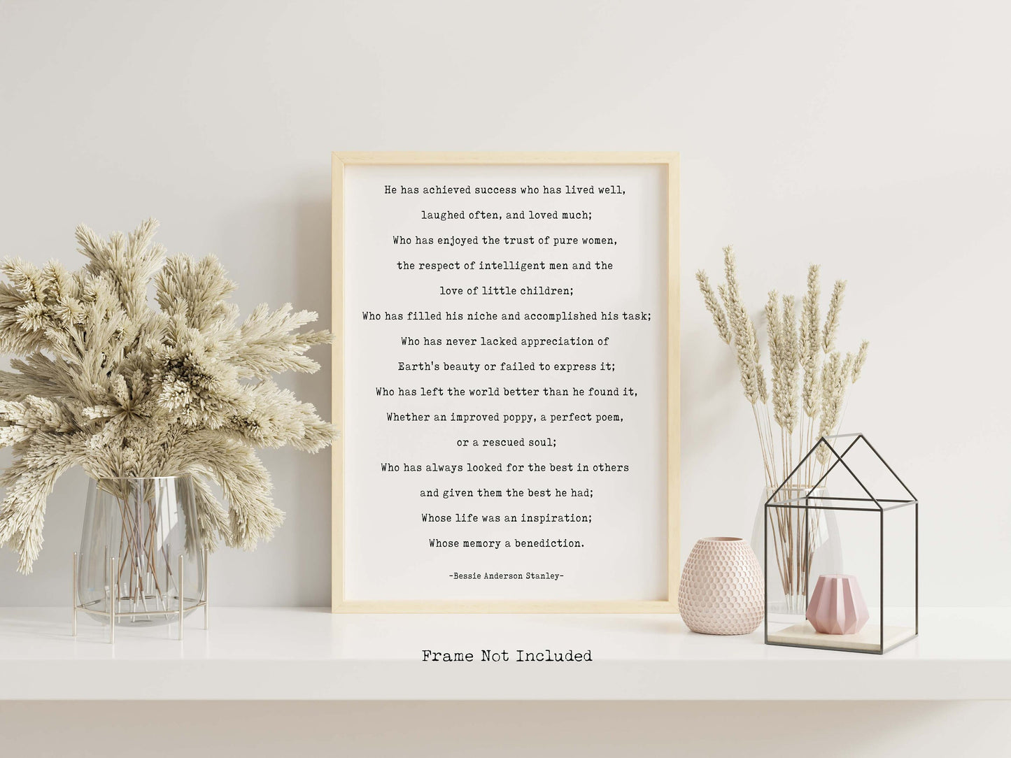 Success Poem Print by Bessie Anderson Stanley – Framed or Unframed