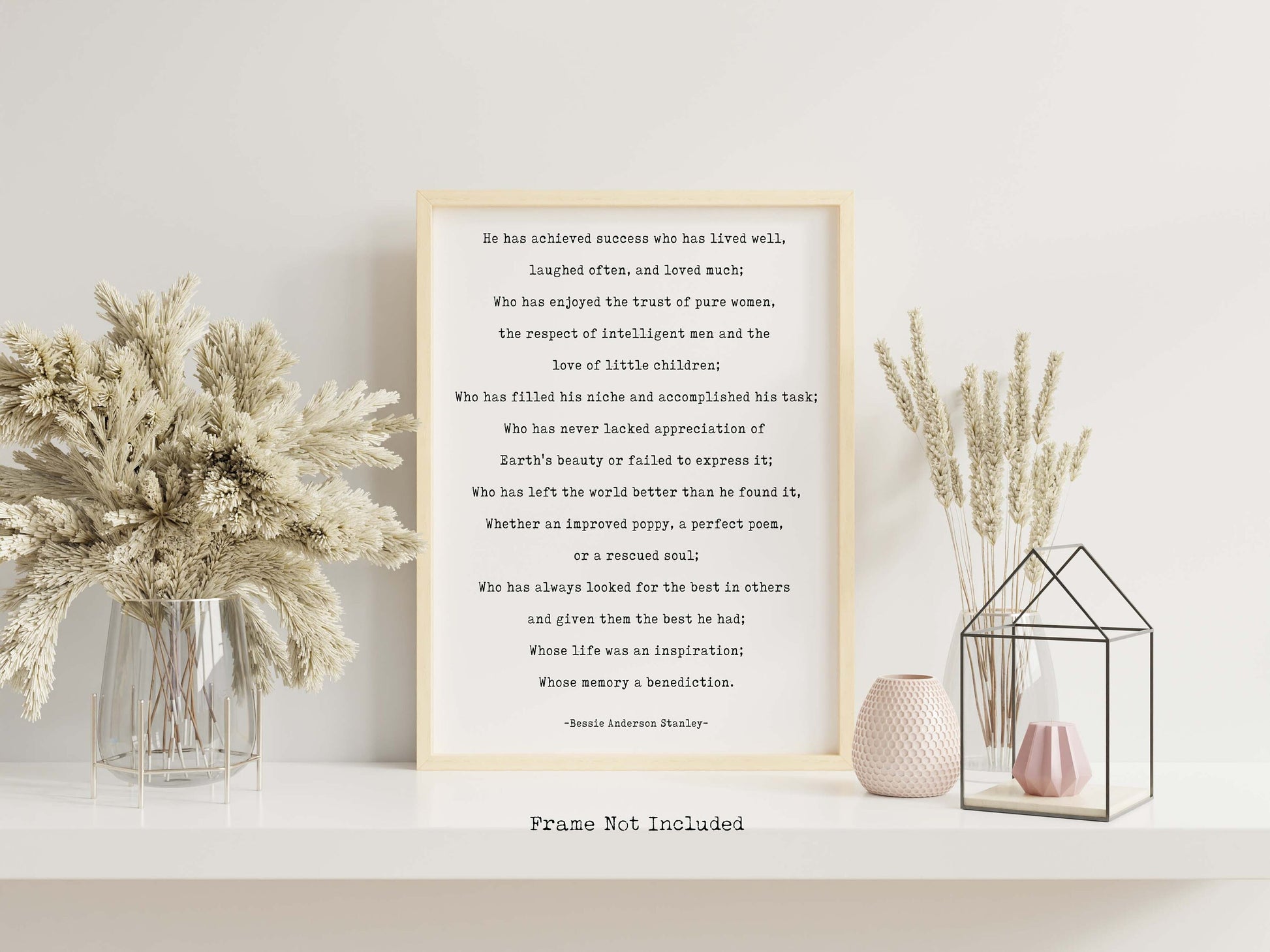 Success Poem Print by Bessie Anderson Stanley – Framed or Unframed