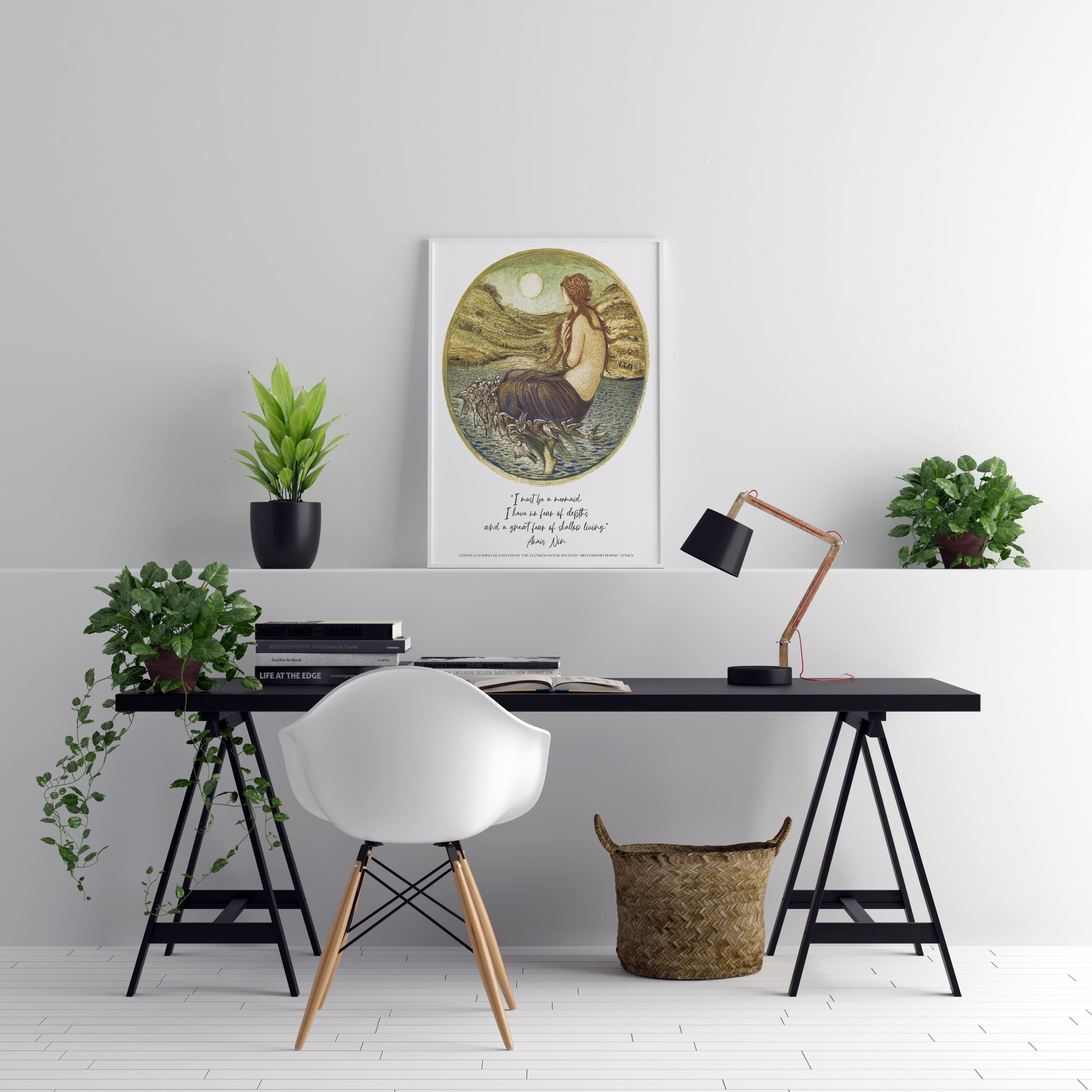 Anais Nin Mermaid Quote, Edward Burne–Jones Unframed Fine Art Print - I Must Be A Mermaid