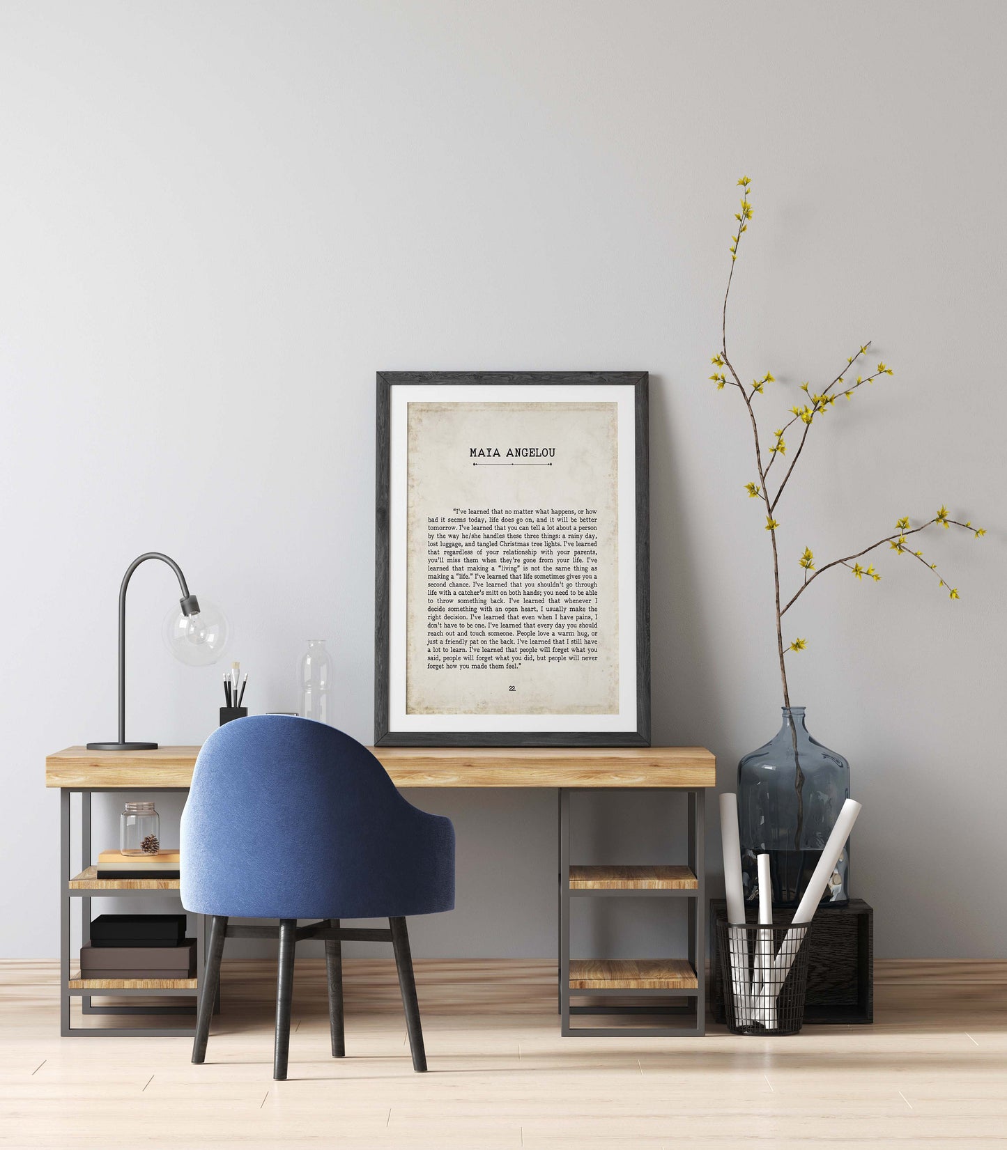 I've Learned Maya Angelou Book Page Inspirational Wall Art, Vintage Style