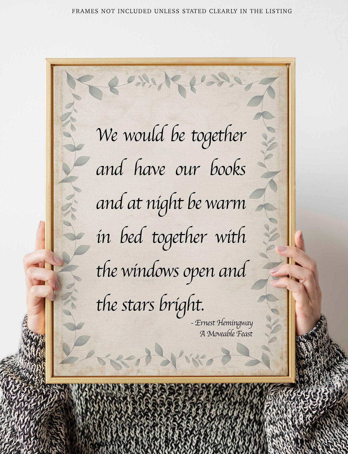 Ernest Hemingway Quote Print – Romantic Literary Wall Art
