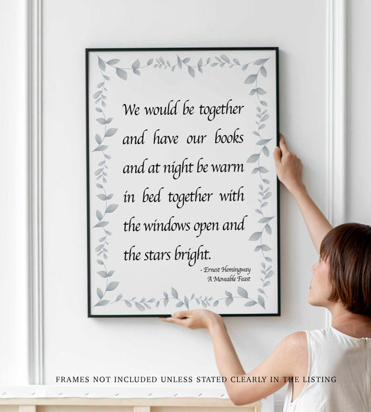 Ernest Hemingway Quote Print – Romantic Literary Wall Art