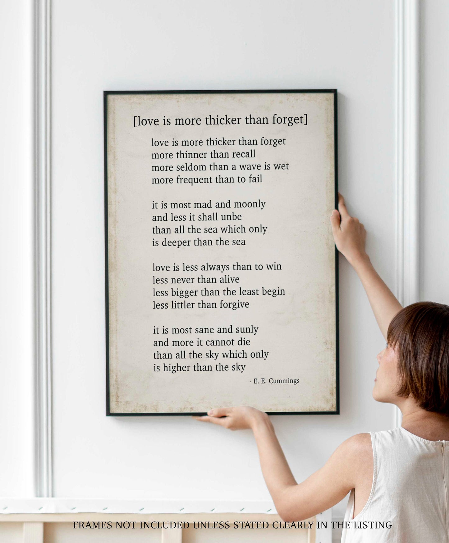 E. E. Cummings Love Poem Art Print Minimalist Literary Wall Art