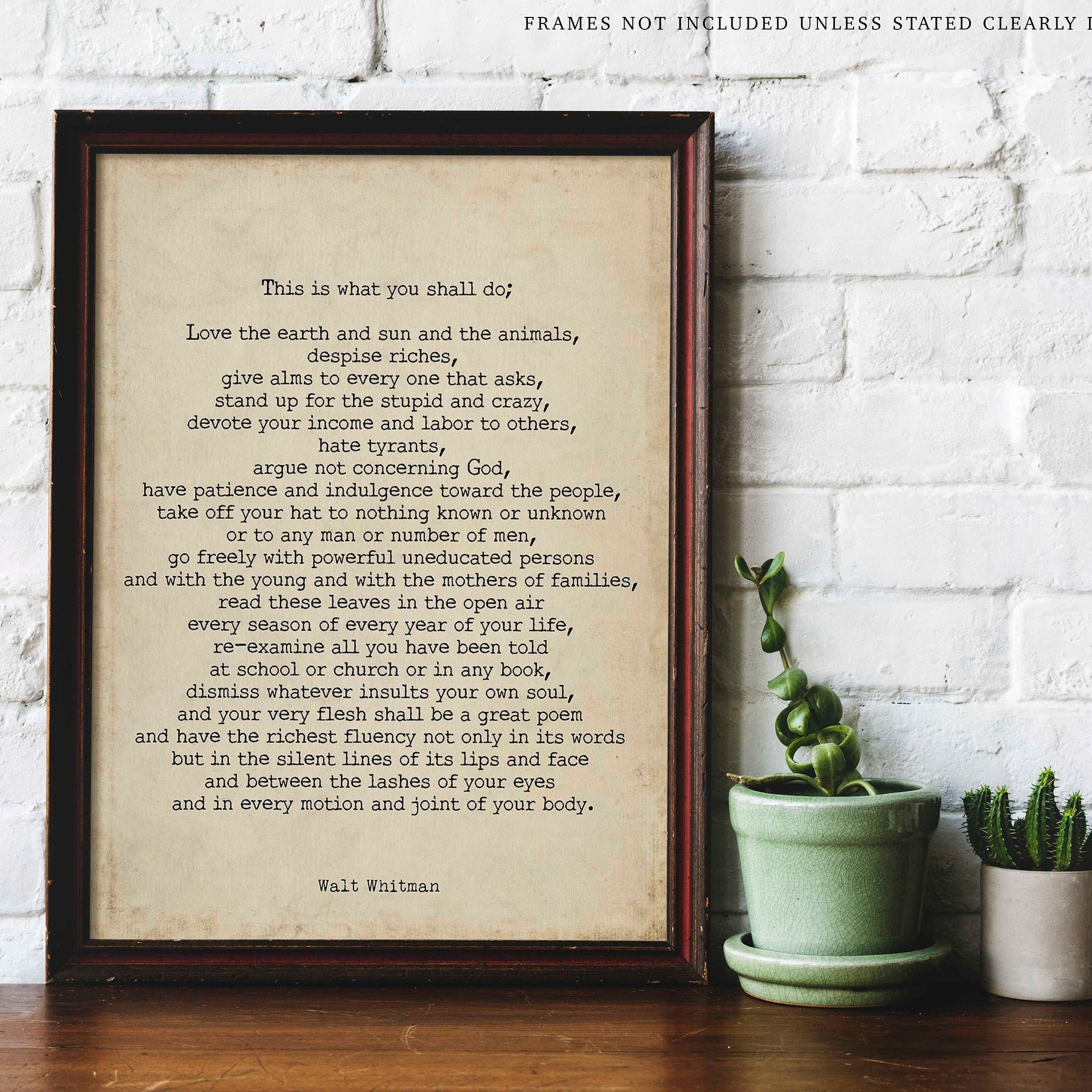 PRINTABLE Walt Whitman Leaves of Grass Print, This Is What You Shall Do Inspirational Poem INSTANT DOWNLOAD