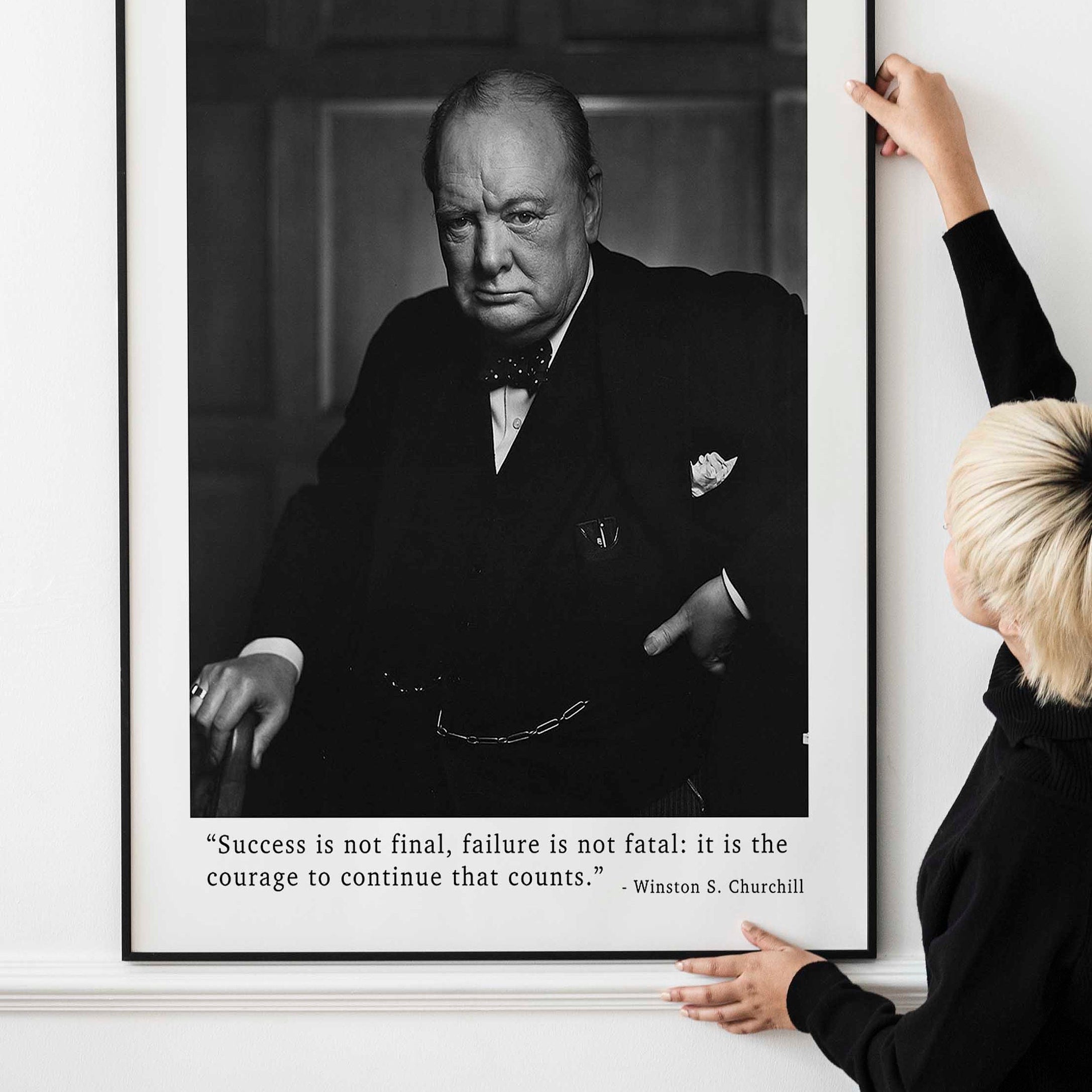 Winston Churchill Quote - Success Is Not Final, Failure Is Not Fatal Framed or Unframed Art Print