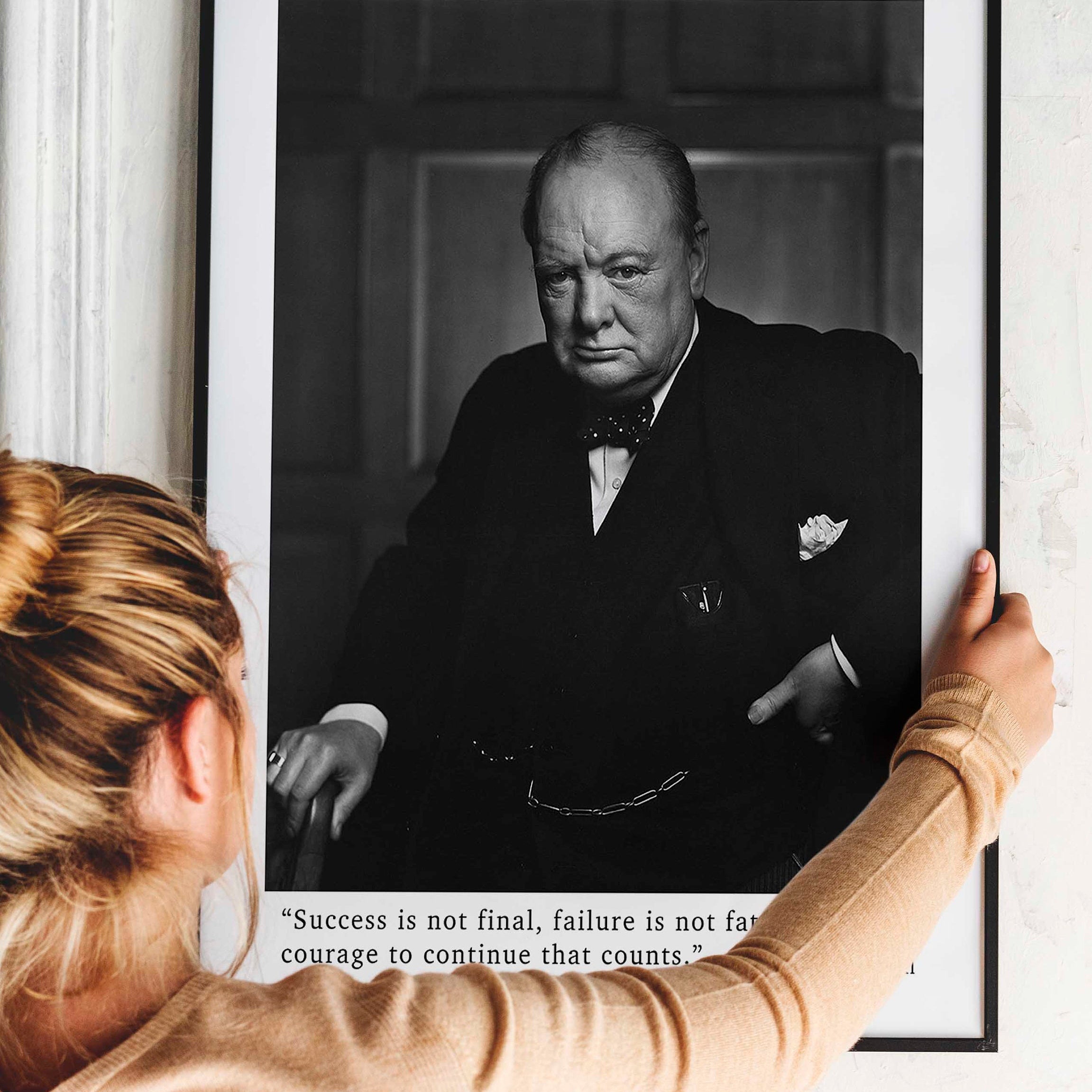Winston Churchill Quote - Success Is Not Final, Failure Is Not Fatal Framed or Unframed Art Print