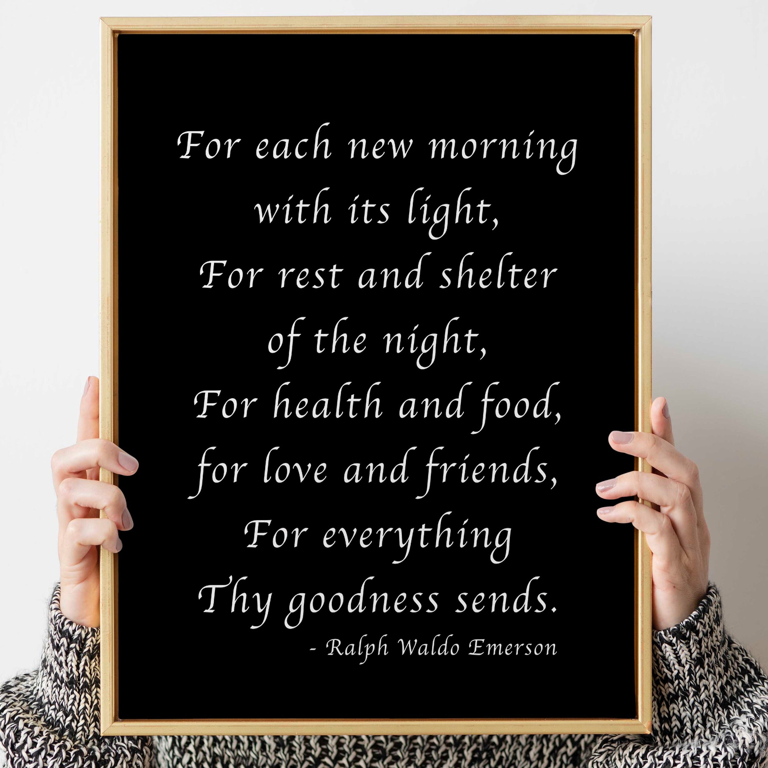 Ralph Waldo Emerson Positive Quote, Prayer Poem