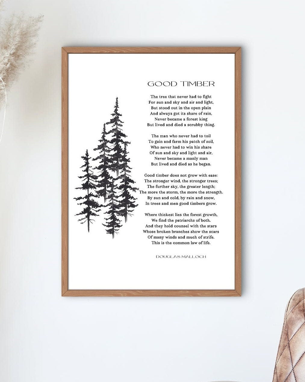 Good Timber Poem LDS Gift, Thomas S Monson Mormon Quote