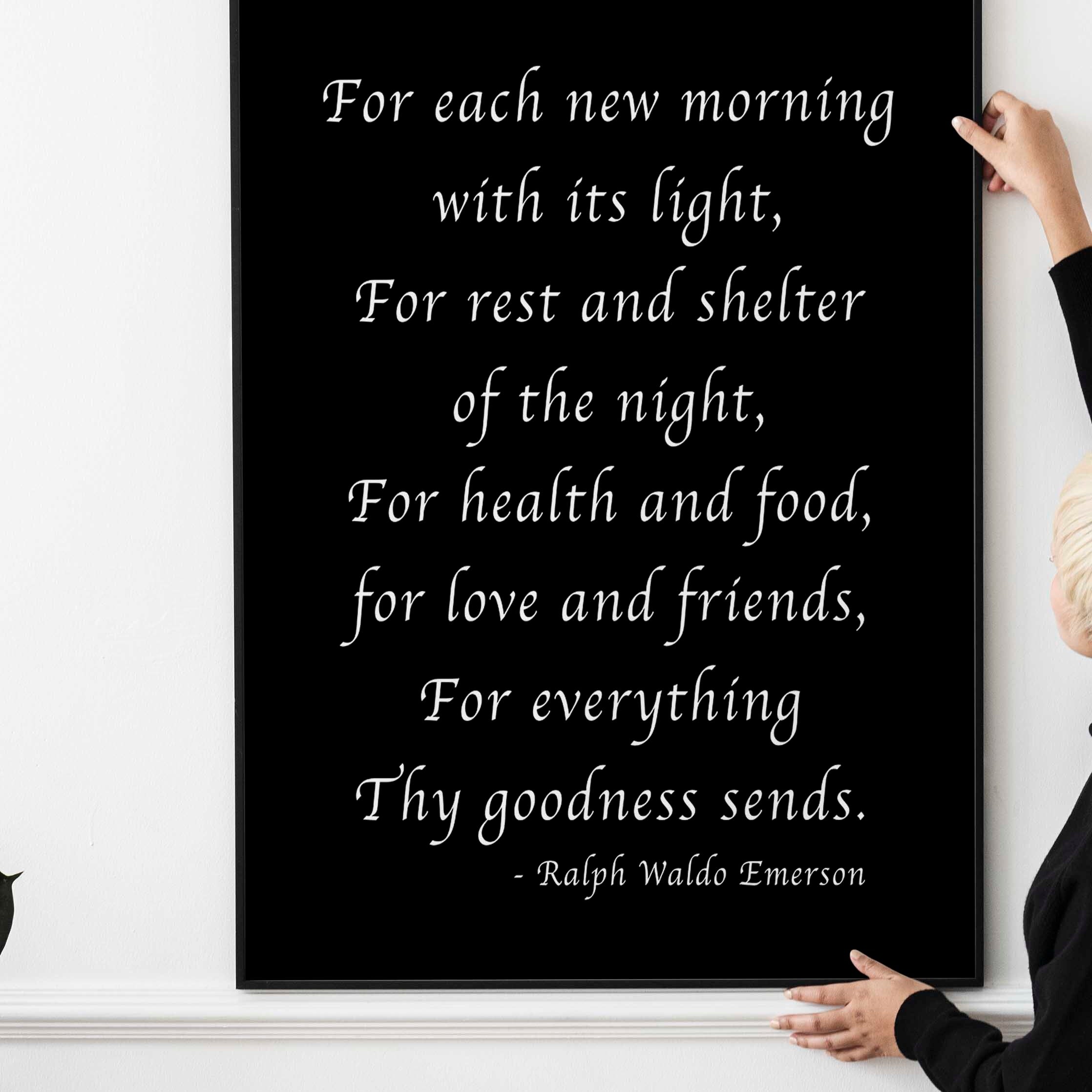 Ralph Waldo Emerson Positive Quote, Prayer Poem