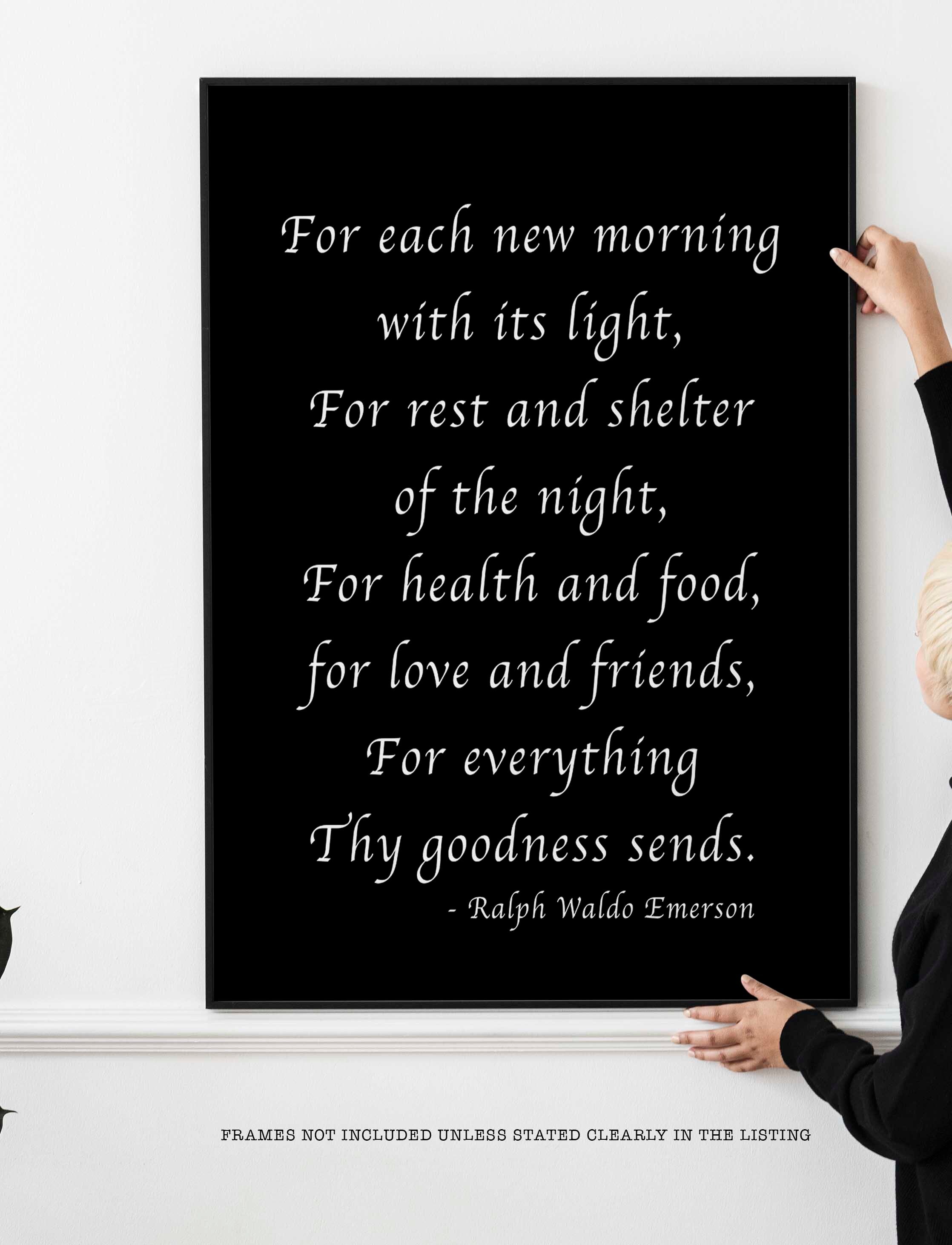 Ralph Waldo Emerson Positive Quote, Prayer Poem