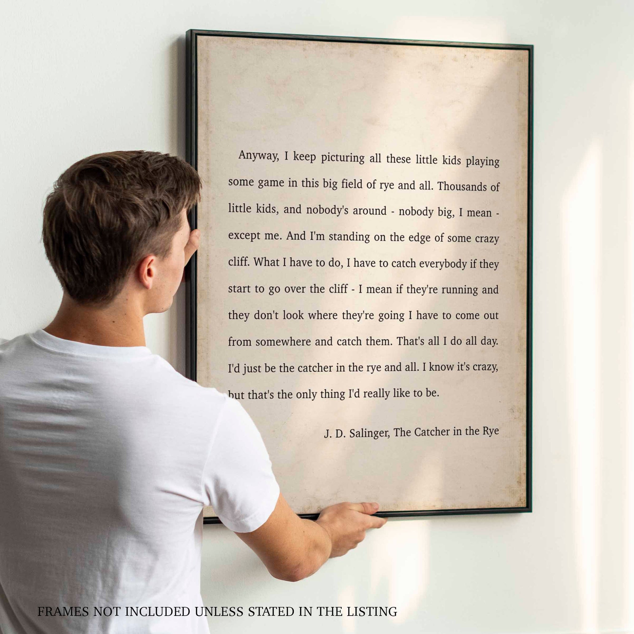 Catcher in the Rye J D Salinger Quote Print, Minimalist Wall Decor Wall Art Prints