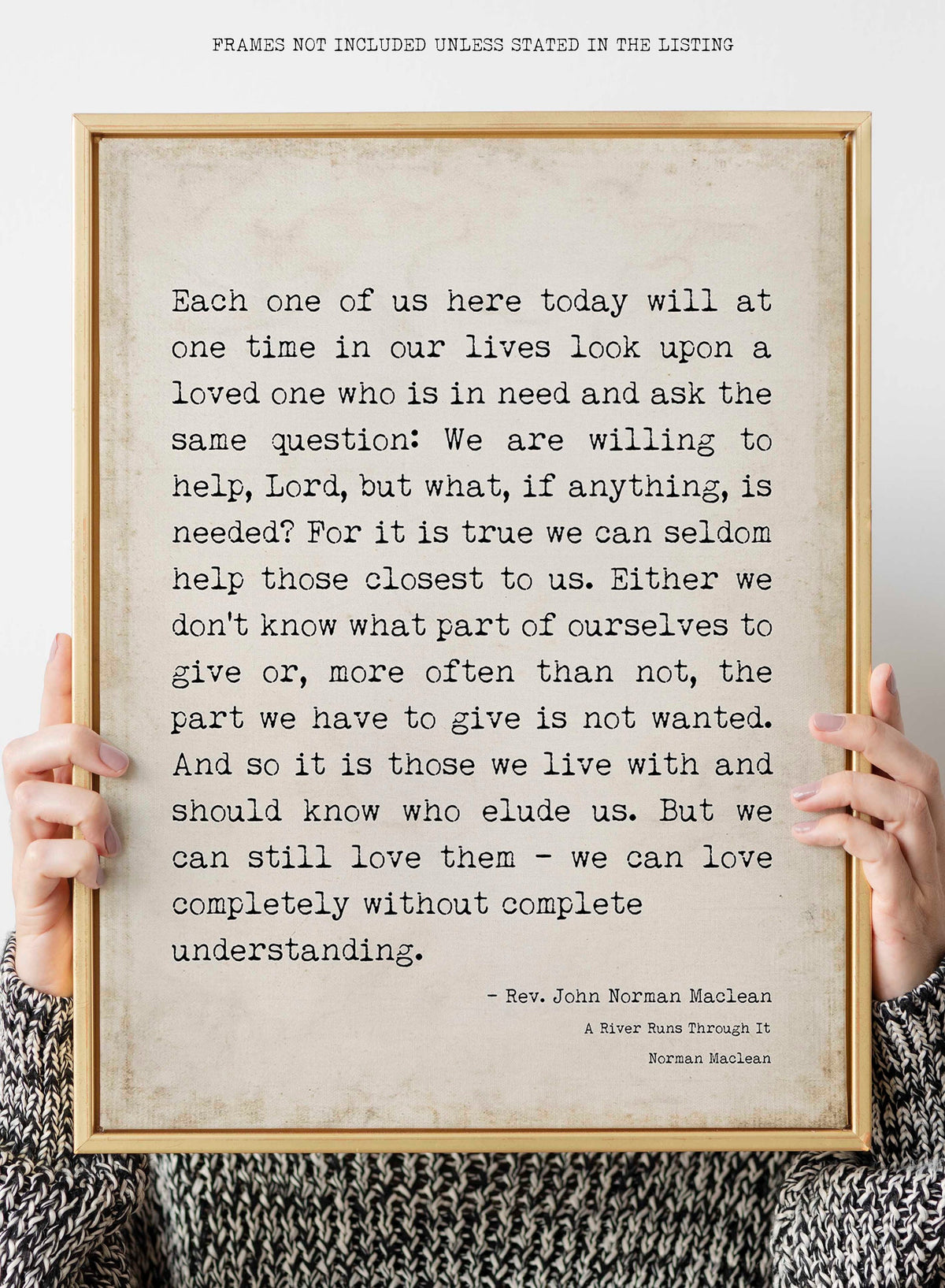 A River Runs Through It, Norman Maclean Quote Print