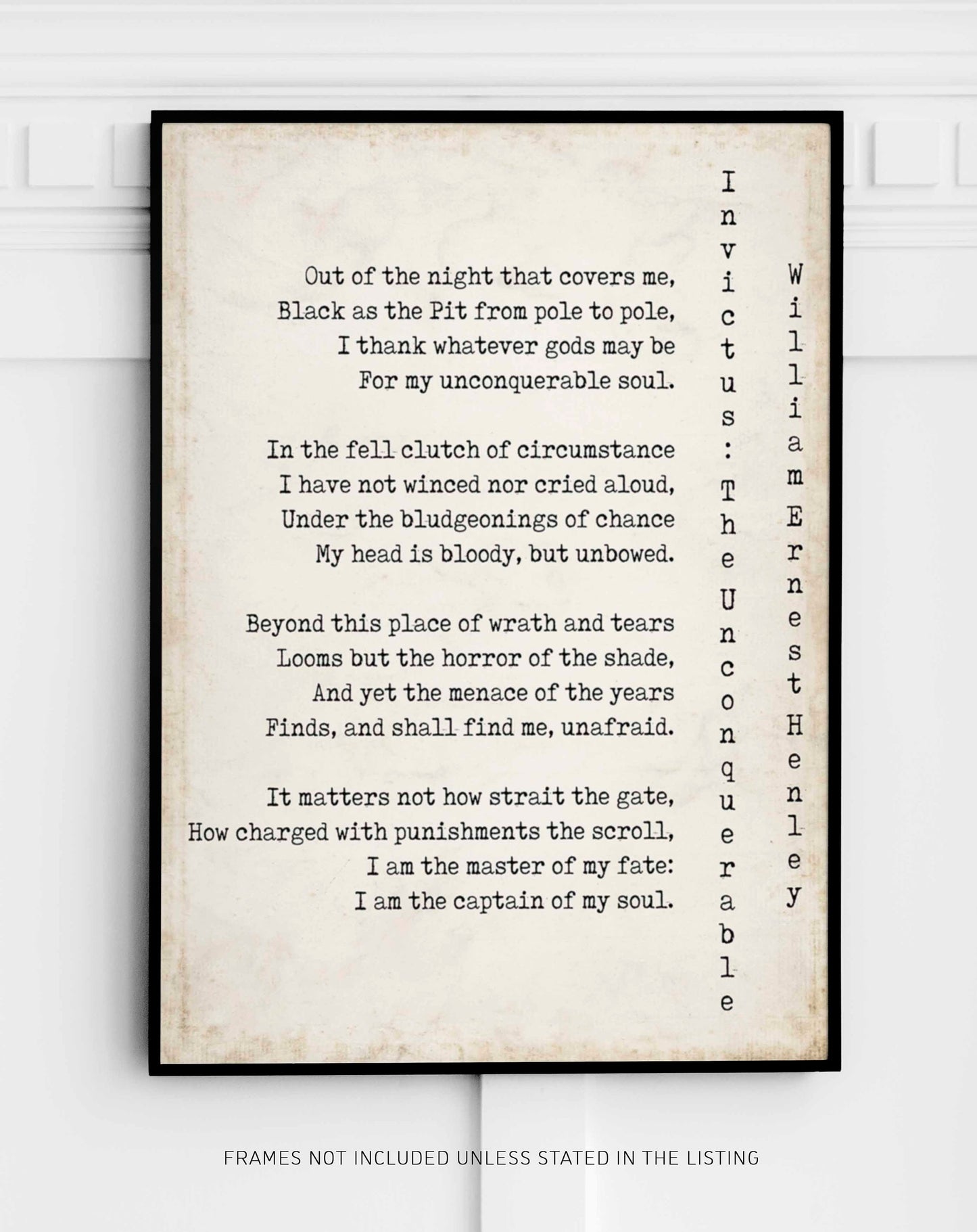 Invictus Print, I am the Master of my Fate