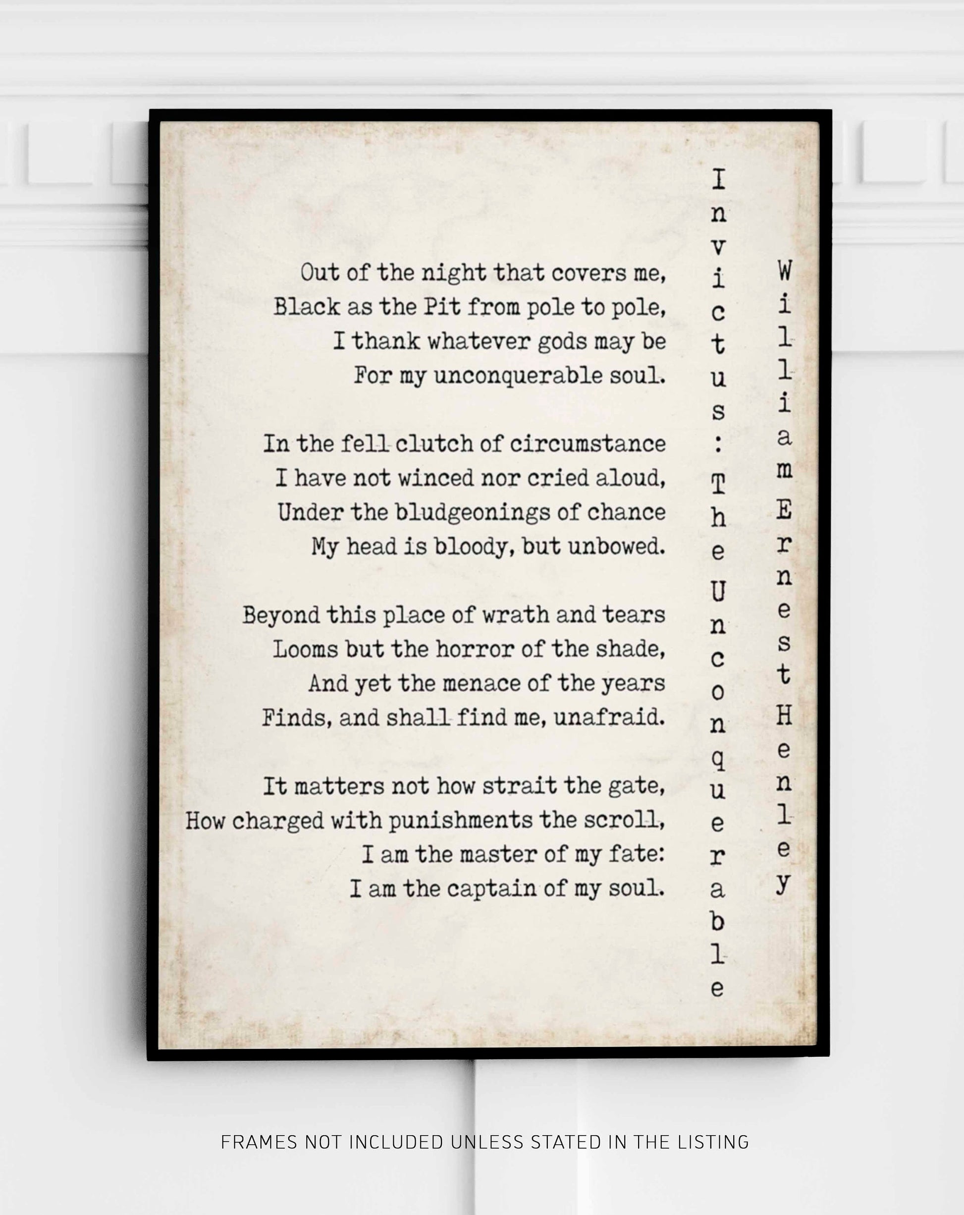 Invictus Print, I am the Master of my Fate