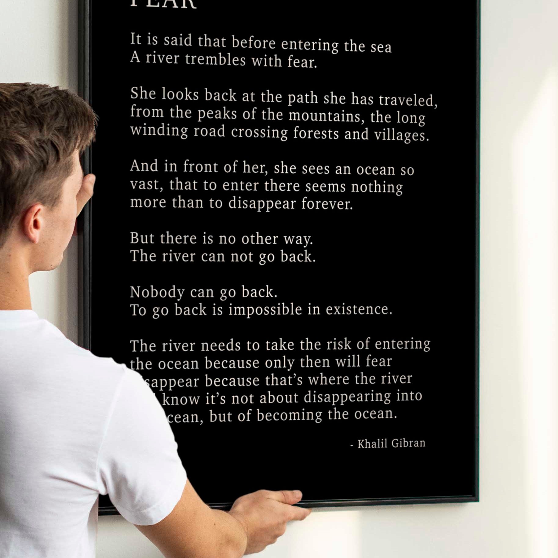 FEAR by KAHLIL GIBRAN Poem - Poetry Decor, Poem Print