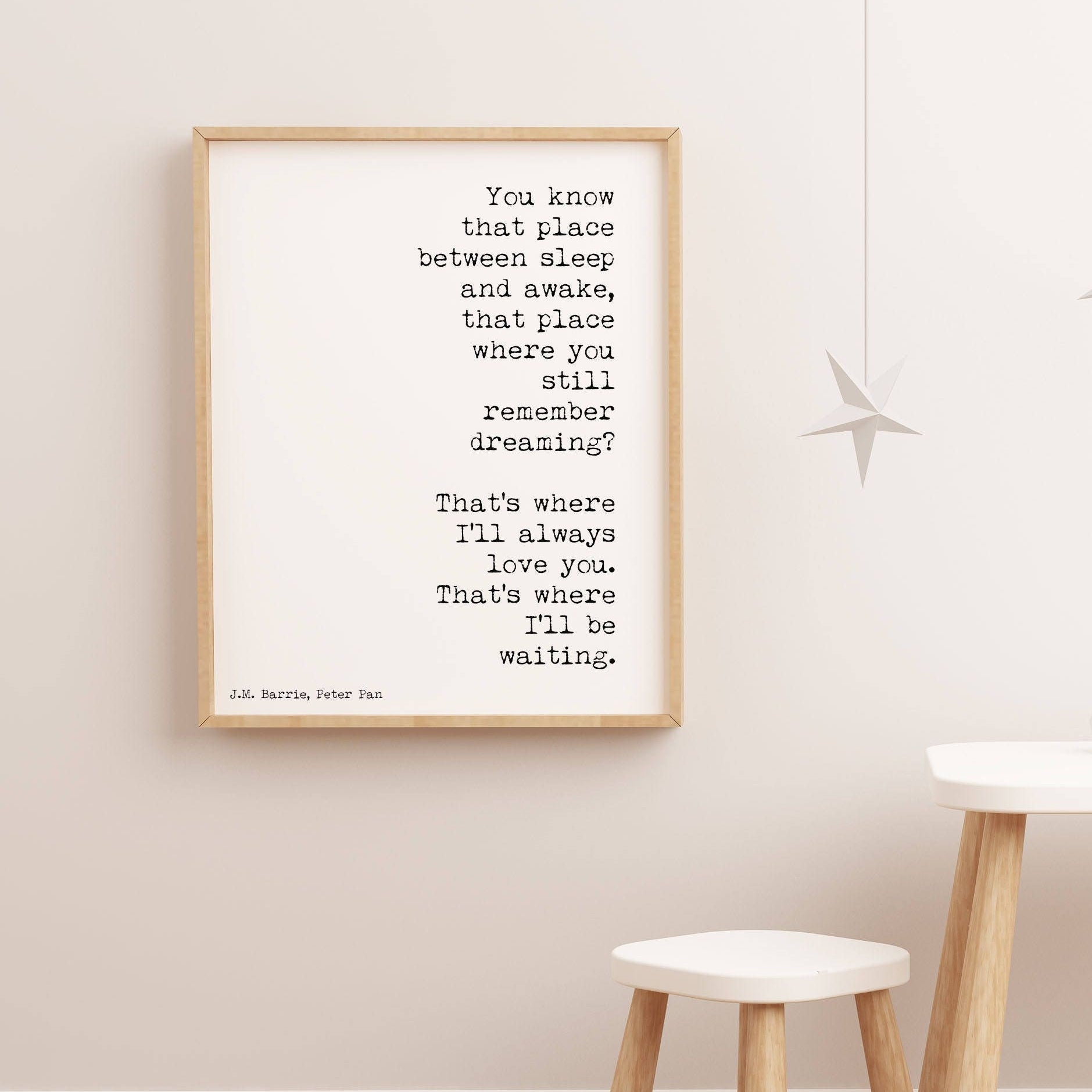 I'll Always Love You Peter Pan Print, Nursery or Bedroom Wall Decor