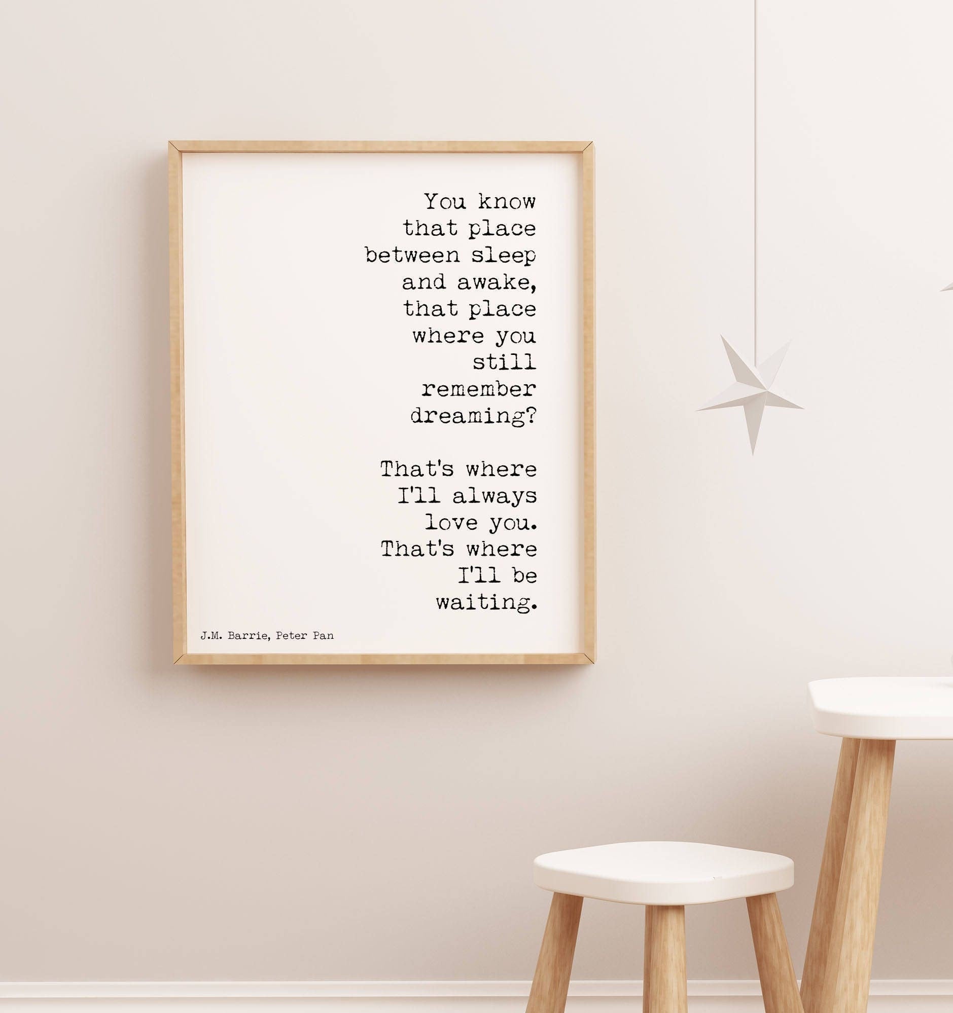 I'll Always Love You Peter Pan Print, Nursery or Bedroom Wall Decor