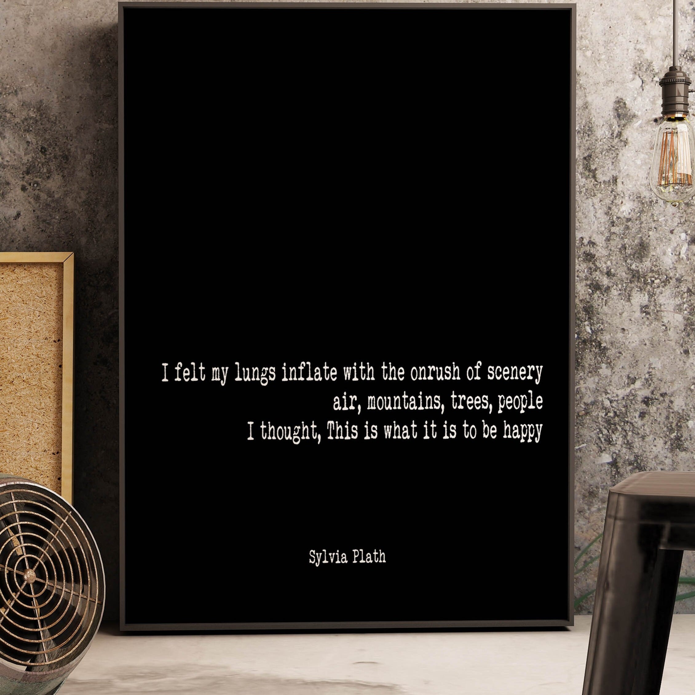 The Bell Jar Sylvia Plath Quote Print, I Felt My Lungs Inflate With The On Rush Of Scenery
