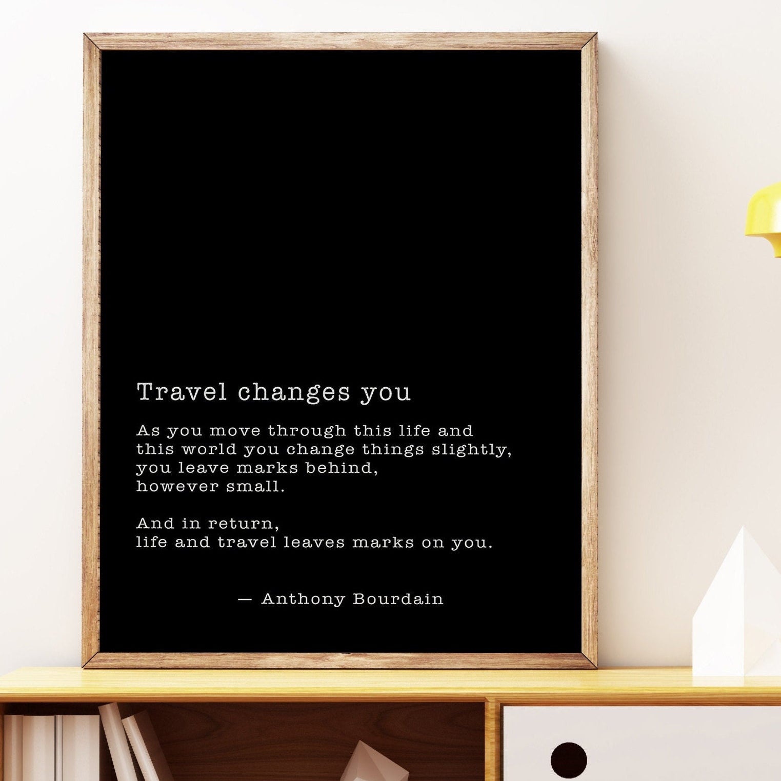 Large Anthony Bourdain Travel Quote Print Minimal Typography Wall Art