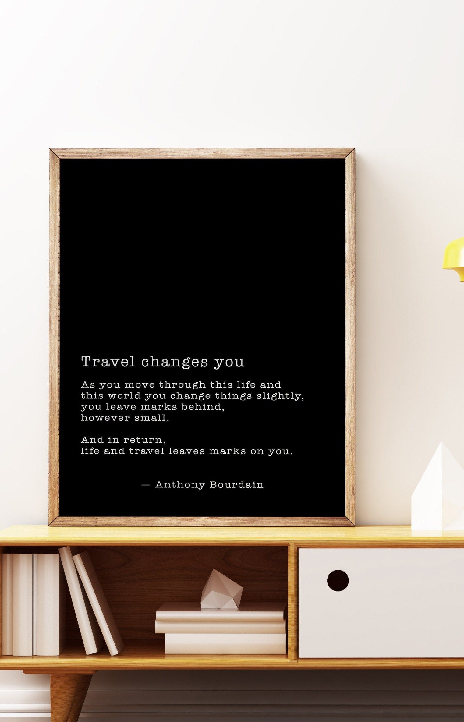 Large Anthony Bourdain Travel Quote Print Minimal Typography Wall Art