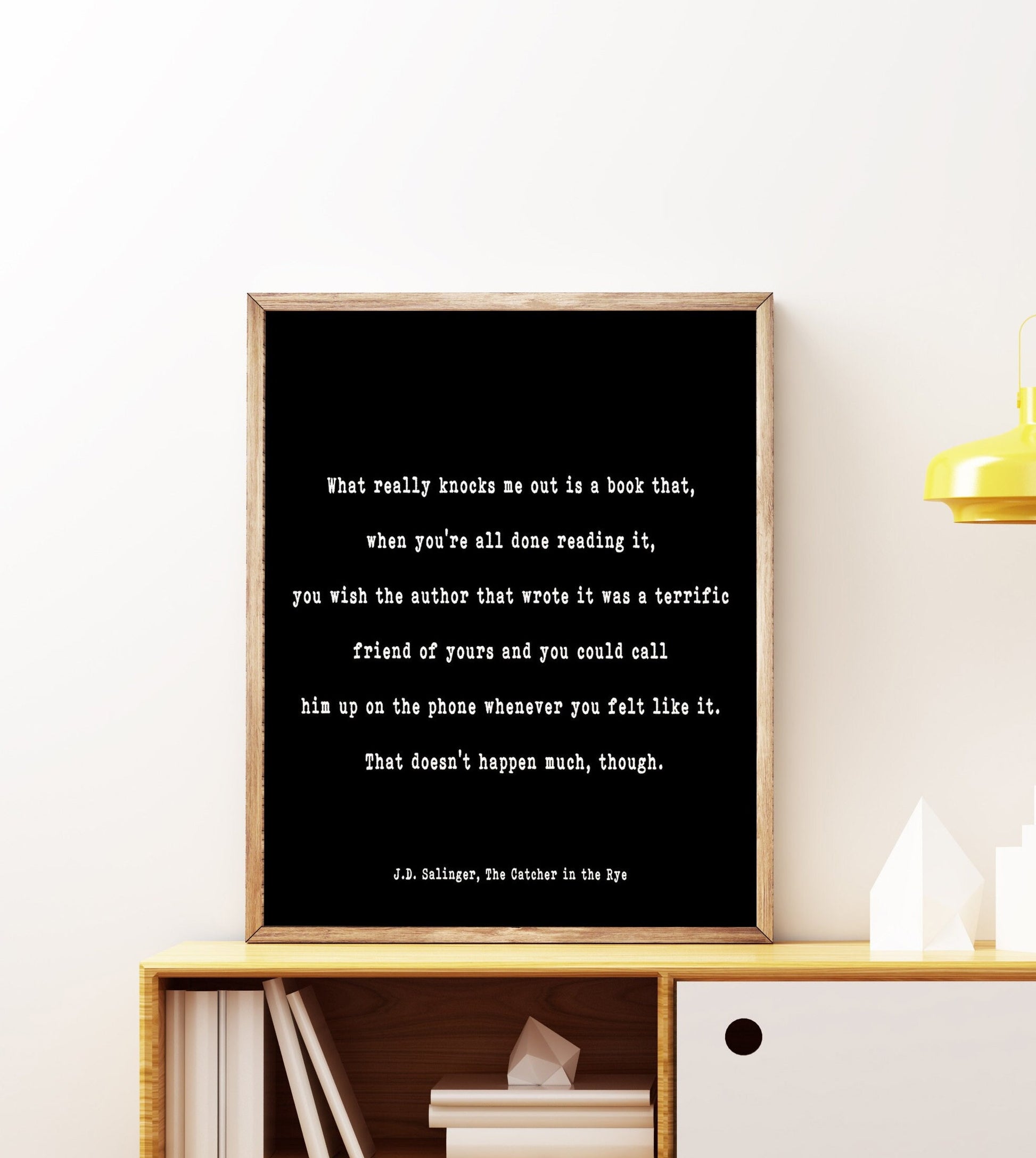 Catcher in the Rye J D Salinger Quote Print, Minimalist Wall Decor Black & White Wall Art Prints