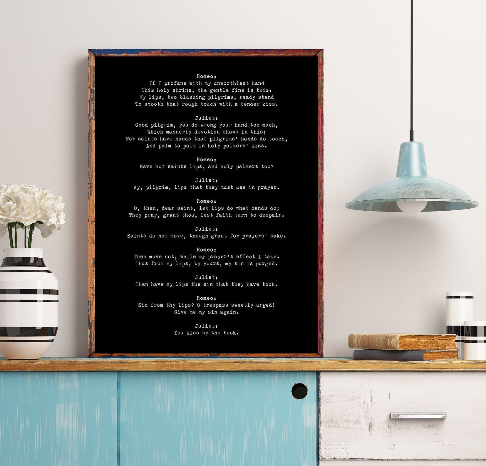 Romeo and Juliet Quote Love Print, Shakespeare Print in Black & White