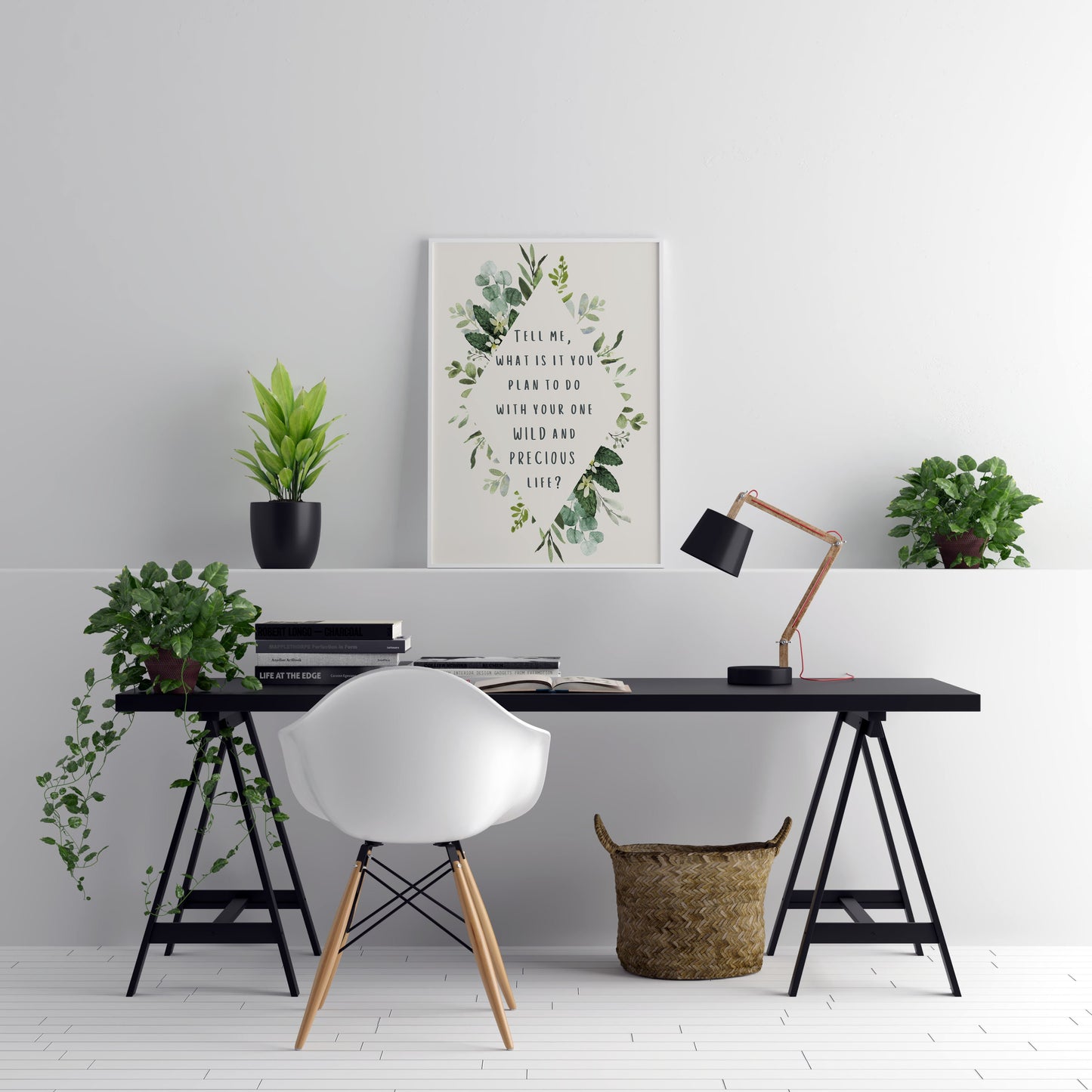Mary Oliver Quote Print – “One Wild and Precious Life” Literary Wall Art