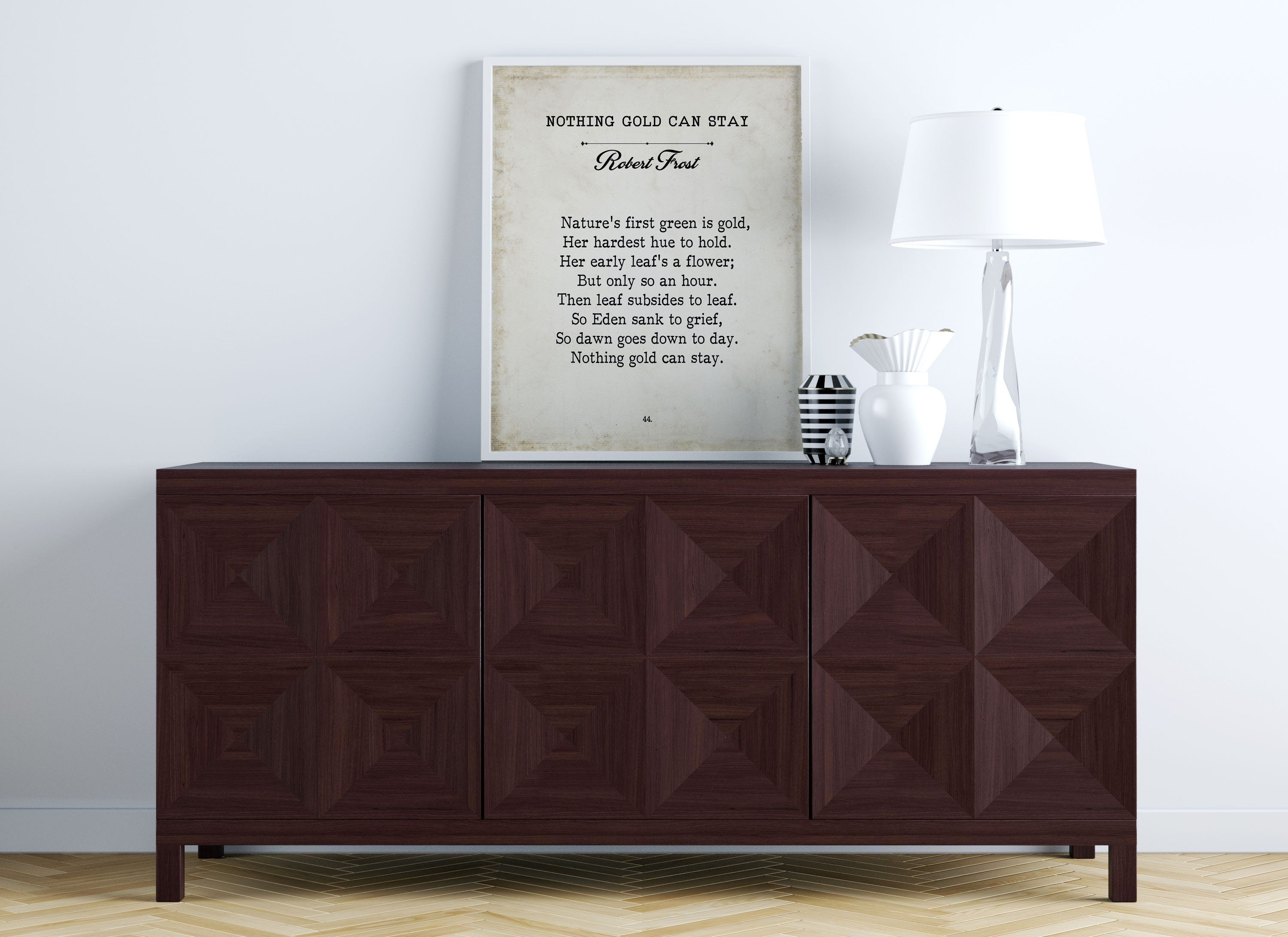 Nothing Gold Can Stay Robert Frost Poem Wall Art Print Vintage Book Page Style Art for Living Room Wall Art, Unframed Poetry Wall Decor