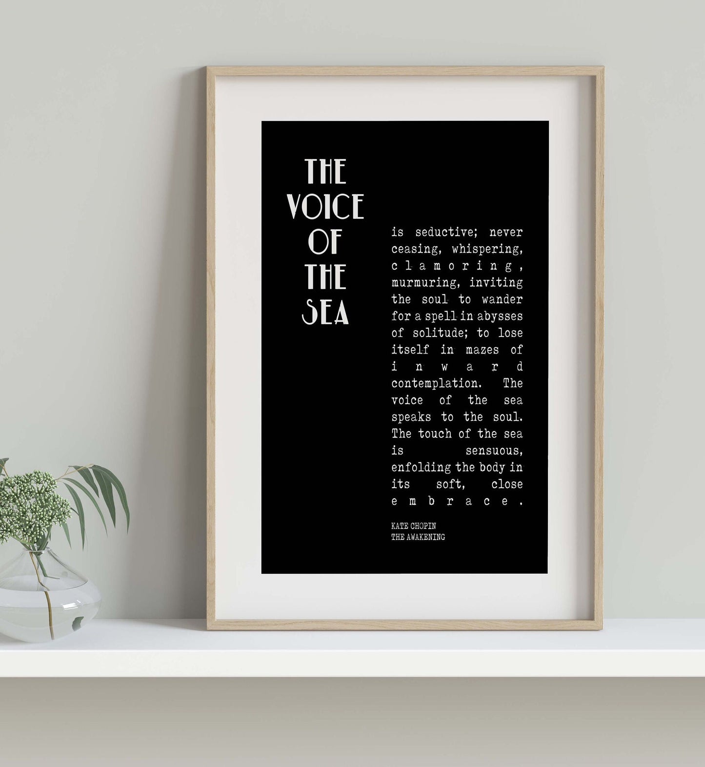 Kate Chopin Quote Print The Voice of the Sea Literary Wall Art