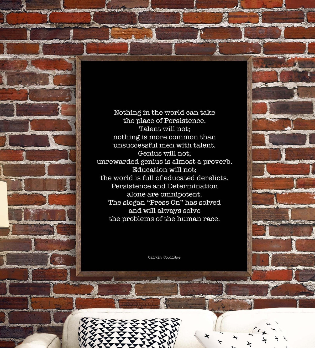 Calvin Coolidge Presidential Quote Print, Persistence Inspirational Home or Office Art