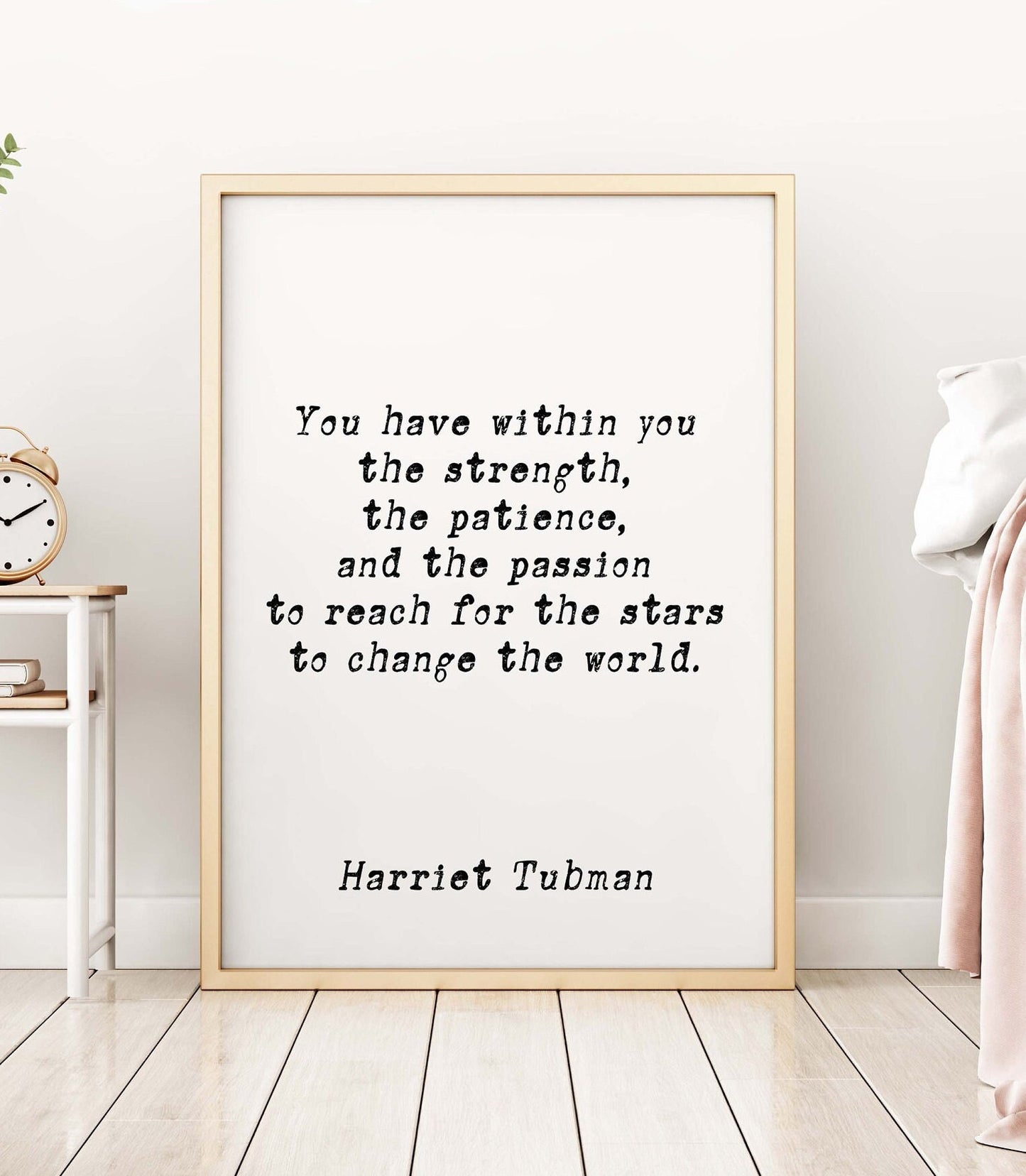 Harriet Tubman Quote Print, Inspirational Gift Wall Art Prints in Black & White