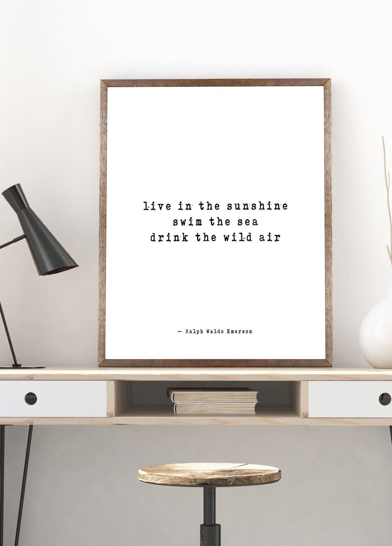 Live In The Sunshine Ralph Waldo Emerson Quote Print Wall Art Decor