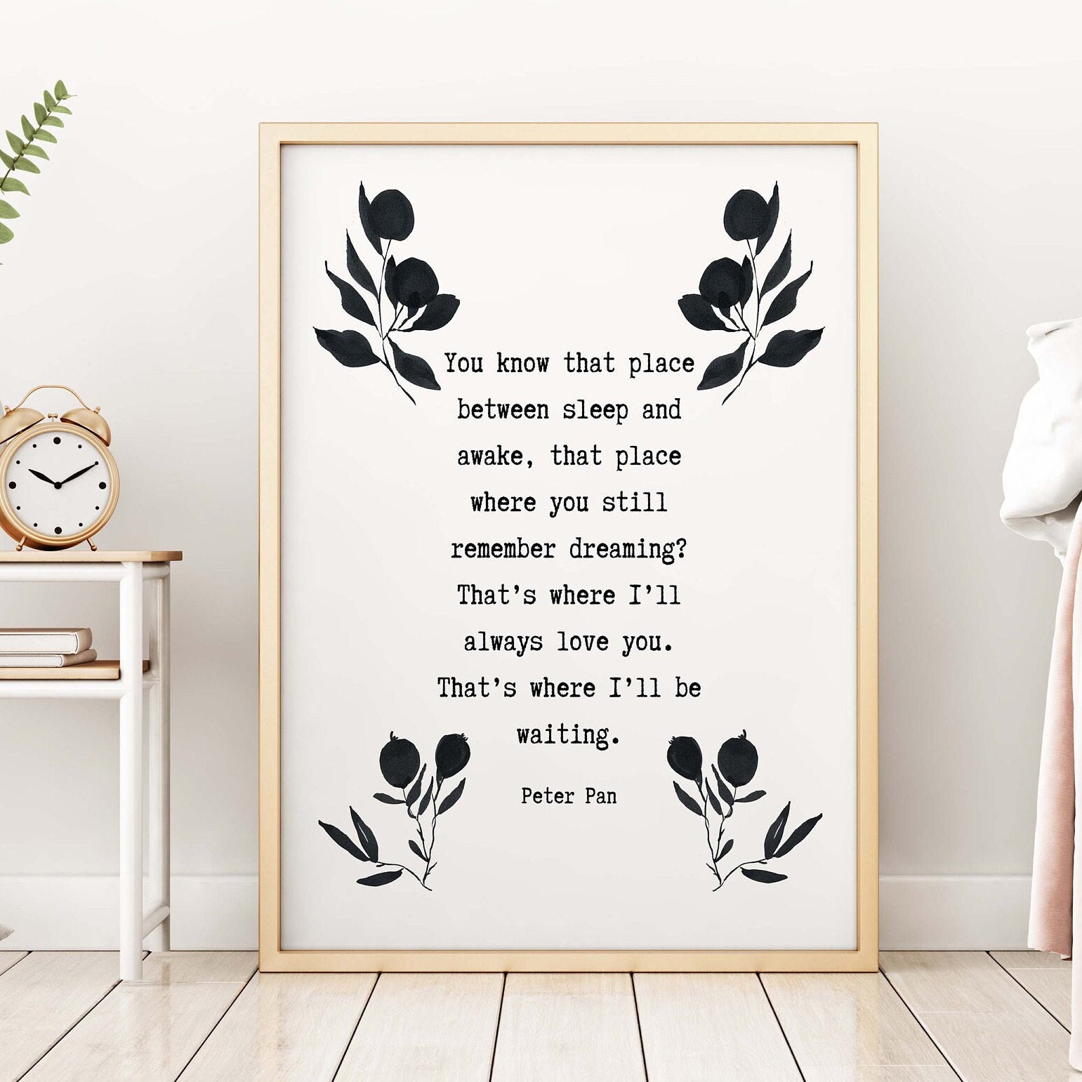I'll Always Love You Peter Pan Print, Black & White Unframed Art