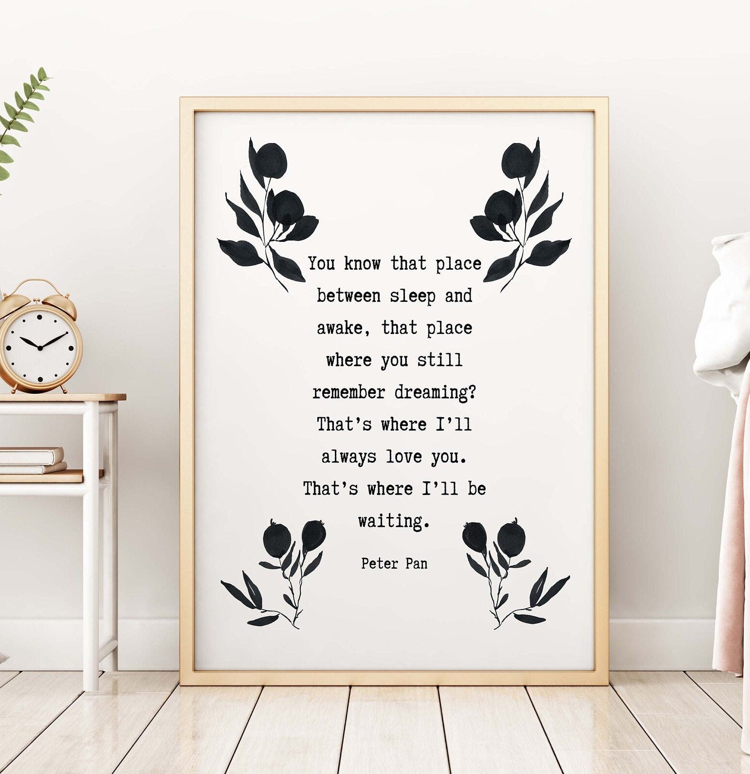 I'll Always Love You Peter Pan Print, Black & White Unframed Art