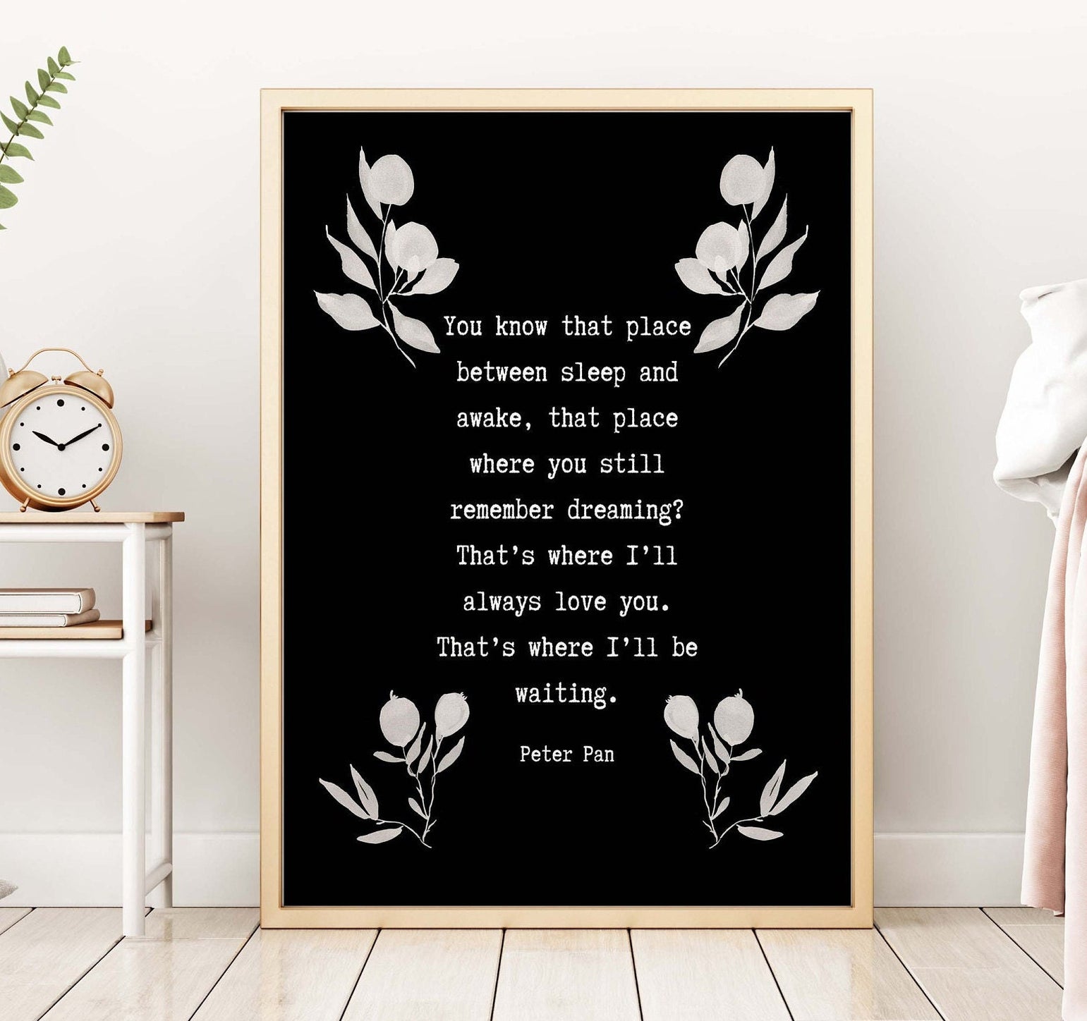 I'll Always Love You Peter Pan Print, Black & White Unframed Art